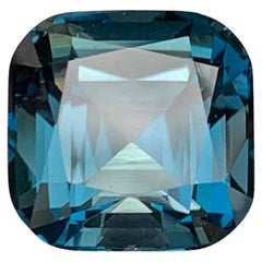 5.85 Carat Natural Loose London Blue Color Topaz Cushion Cut African Gemstone