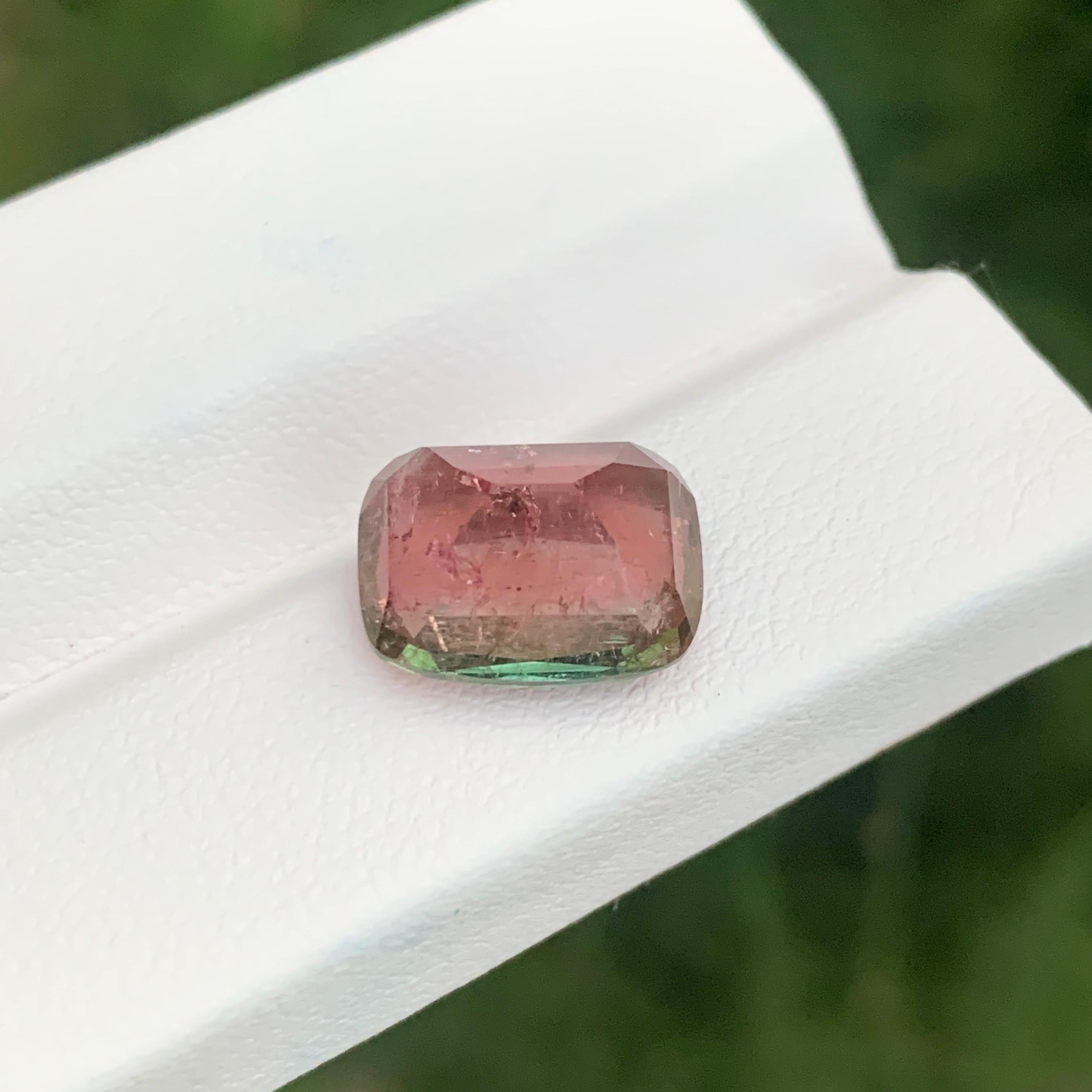 5.85 Carat Natural Loose Pink Tourmaline Cushion Shape Gemstone For Sale 4
