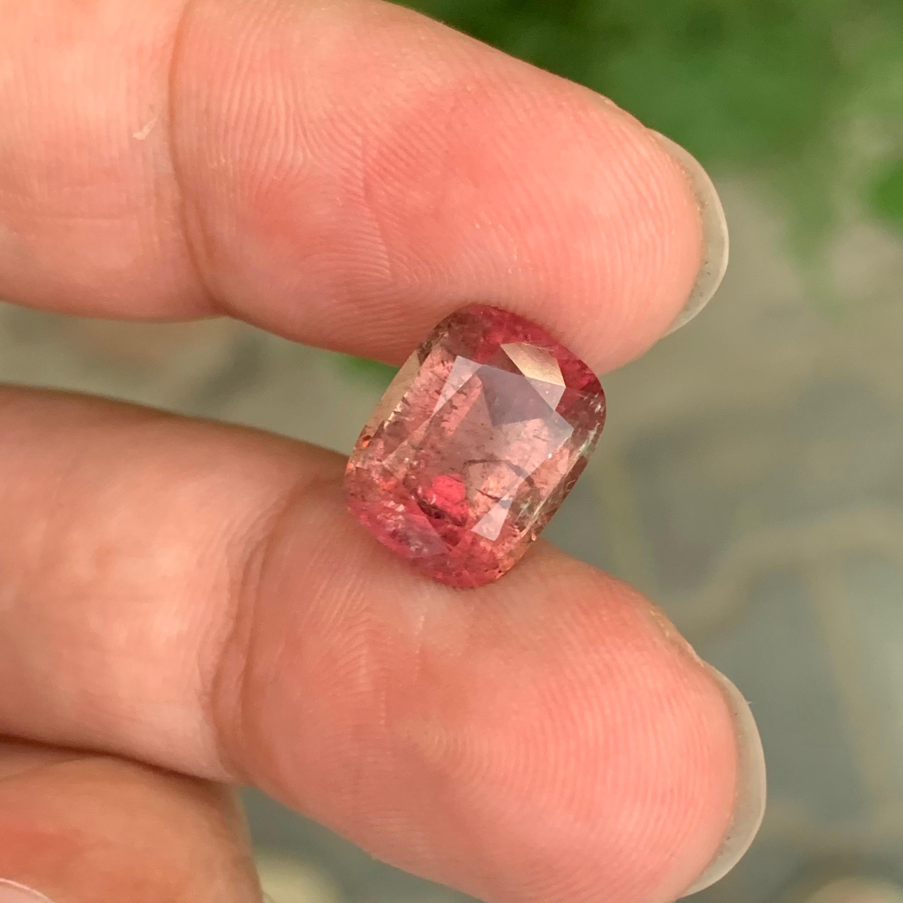 5.85 Carat Natural Loose Pink Tourmaline Cushion Shape Gemstone For Sale 7
