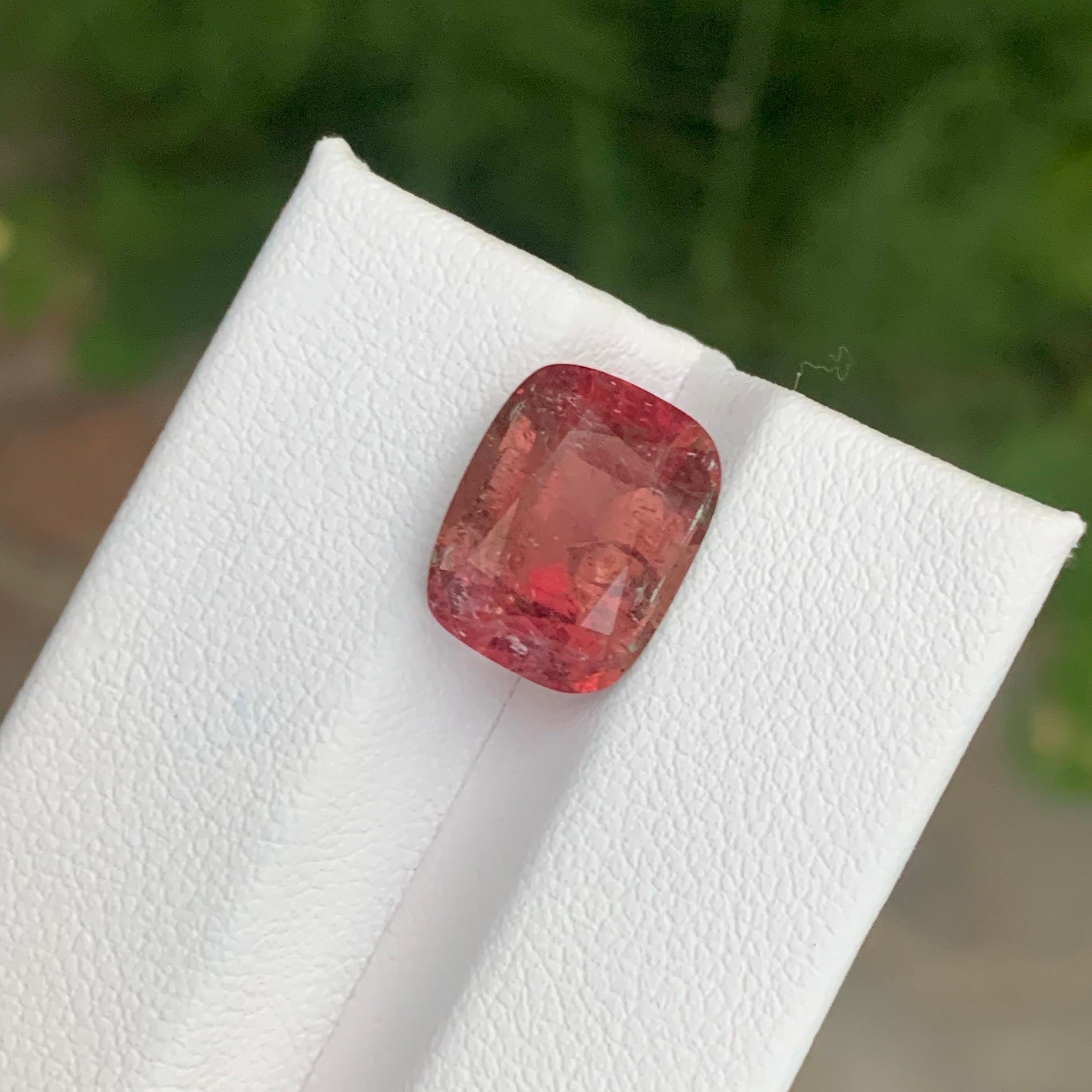 Cushion Cut 5.85 Carat Natural Loose Pink Tourmaline Cushion Shape Gemstone For Sale