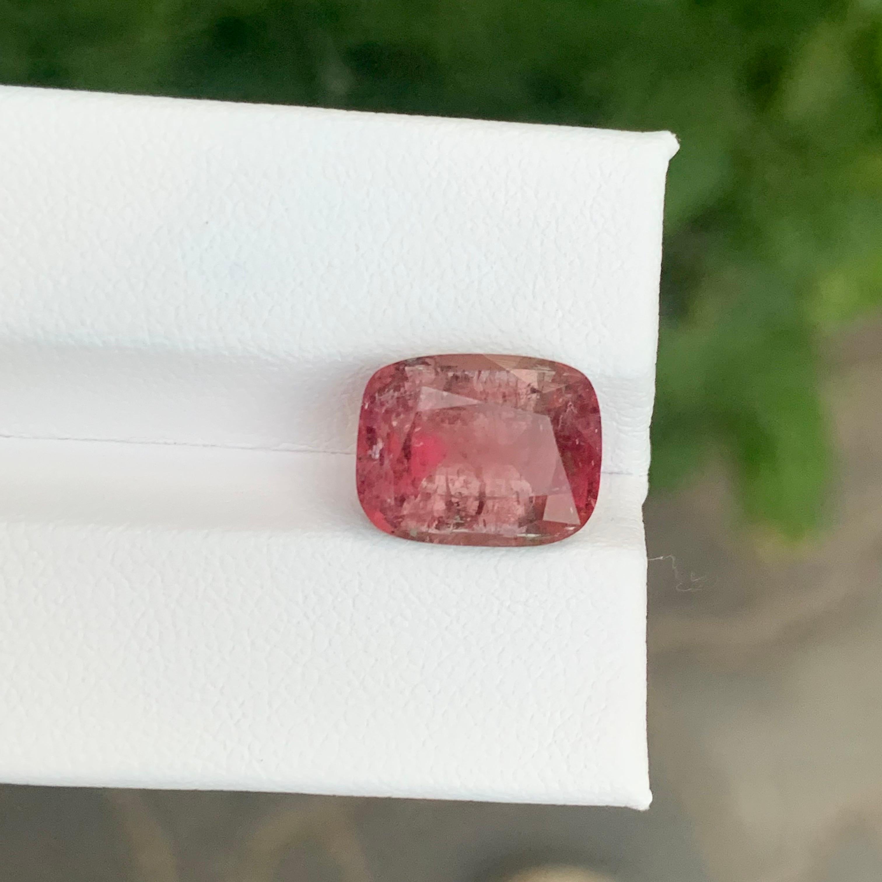 5.85 Carat Natural Loose Pink Tourmaline Cushion Shape Gemstone In New Condition For Sale In Peshawar, PK