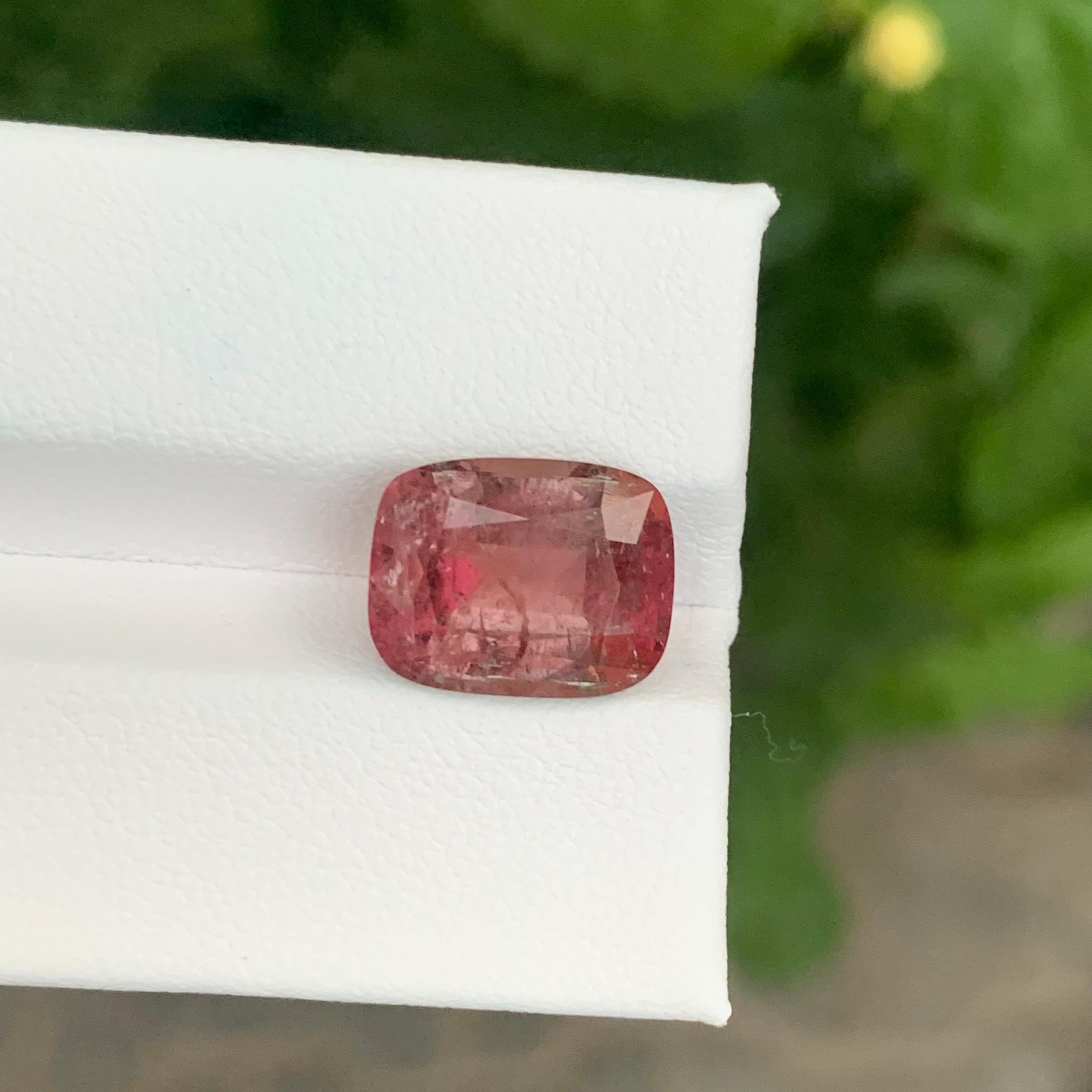 5.85 Carat Natural Loose Pink Tourmaline Cushion Shape Gemstone For Sale 1