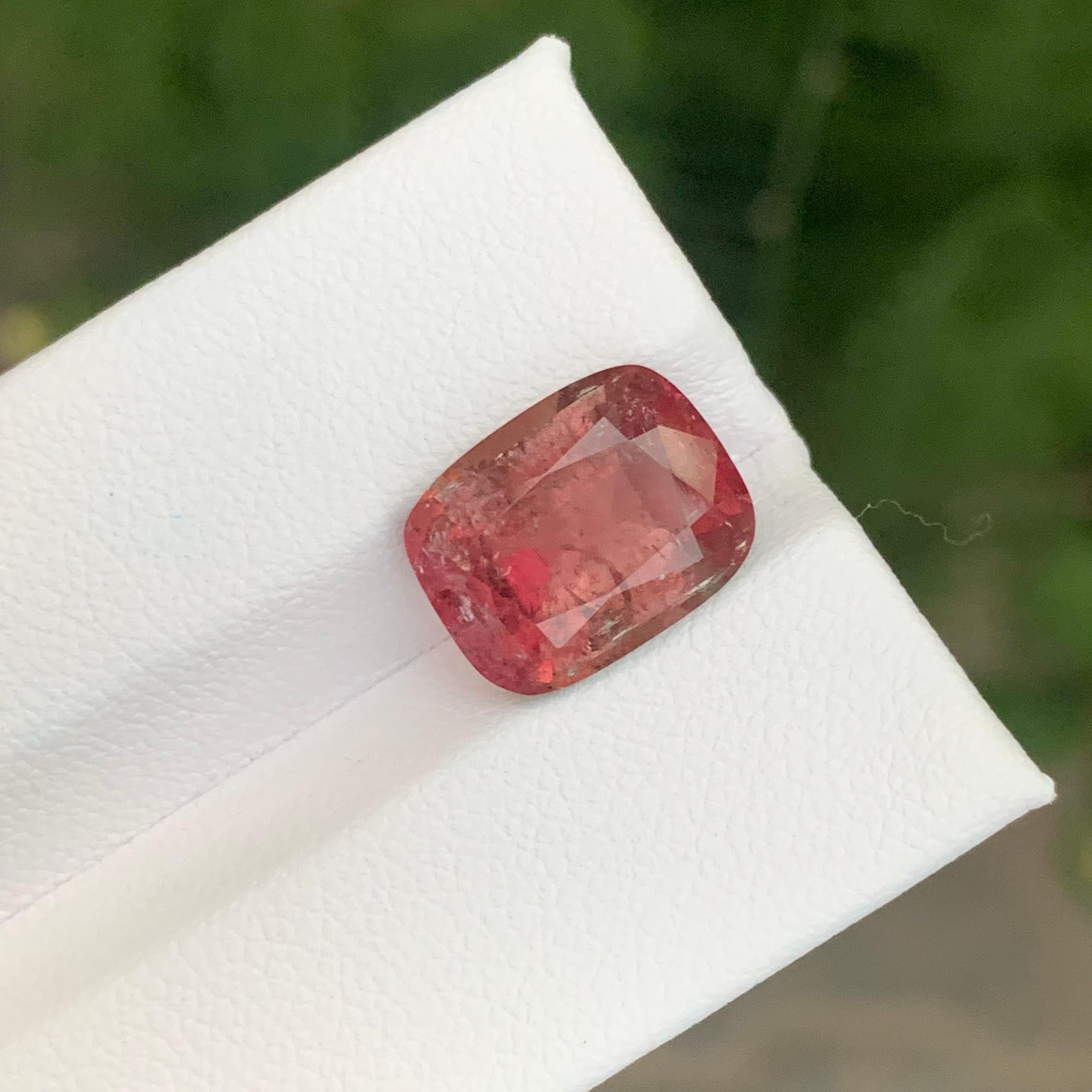5.85 Carat Natural Loose Pink Tourmaline Cushion Shape Gemstone For Sale 3