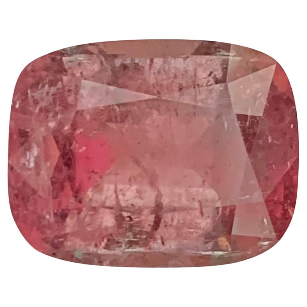 5.85 Carat Natural Loose Pink Tourmaline Cushion Shape Gemstone For Sale