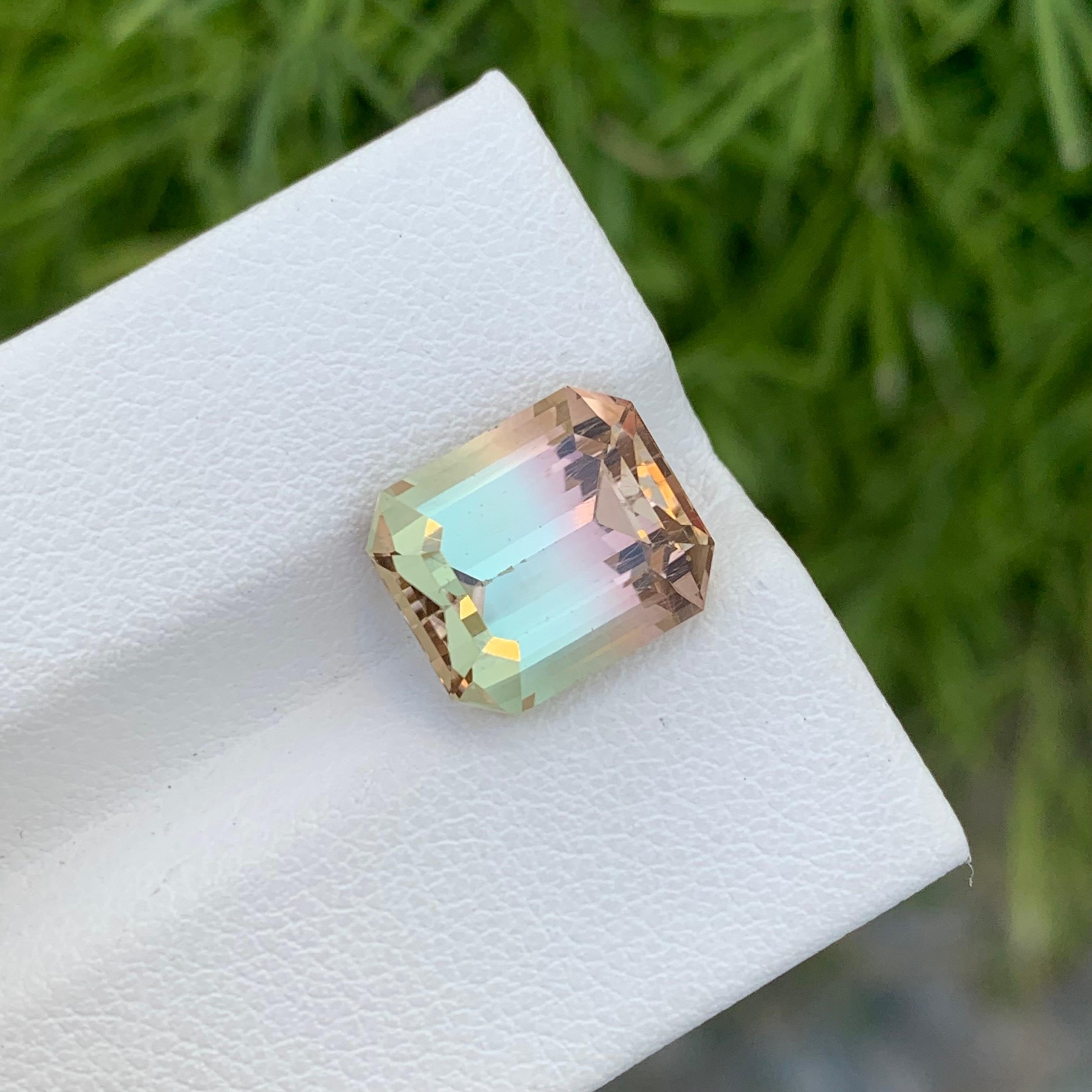 5,85 Karat natürlicher loser, hübscher, farbiger Turmalin in Smaragdform für Ring im Zustand „Neu“ im Angebot in Peshawar, PK