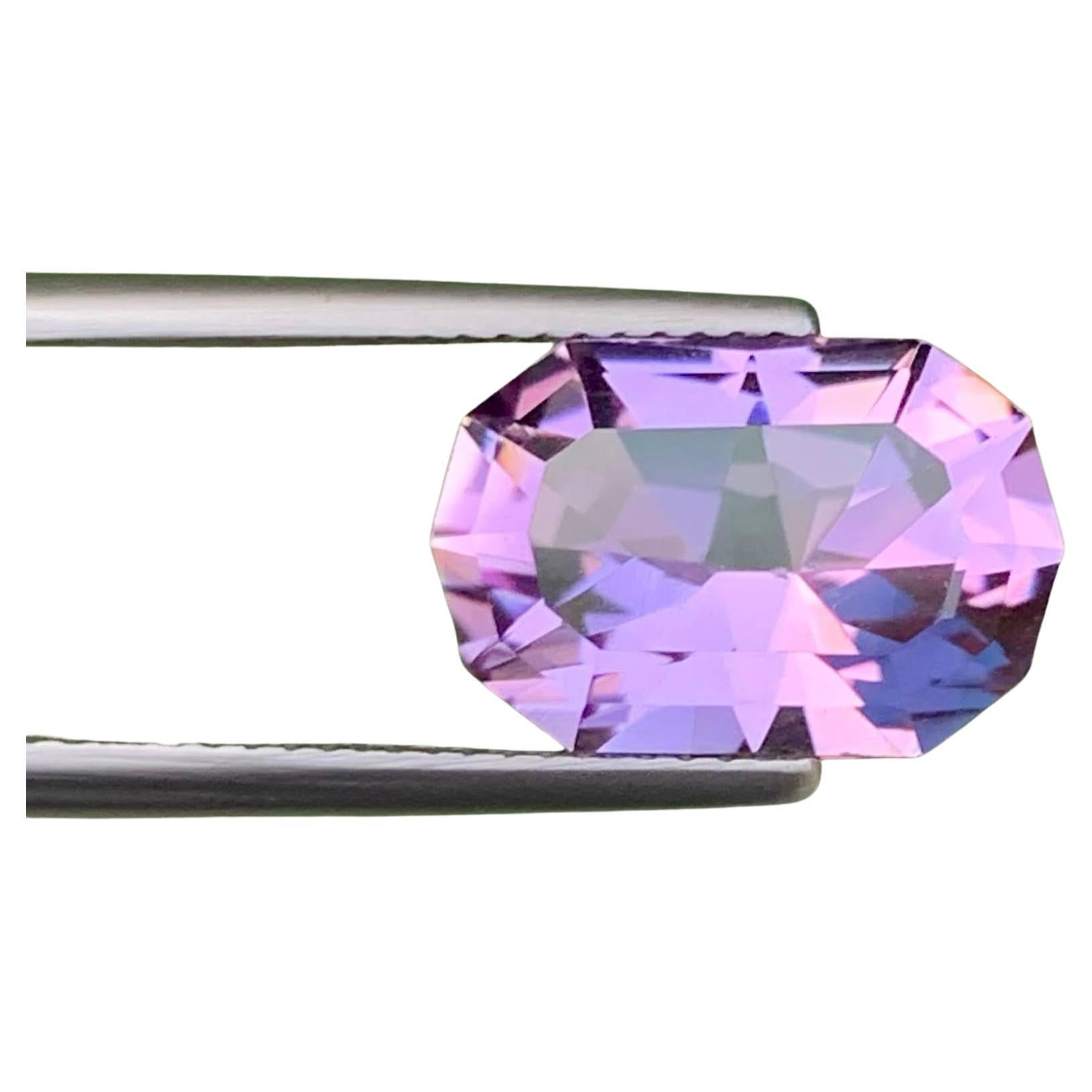 5.85 carati di ametista viola naturale sfusa, taglio a cuscino di fantasia, gemma brasiliana
