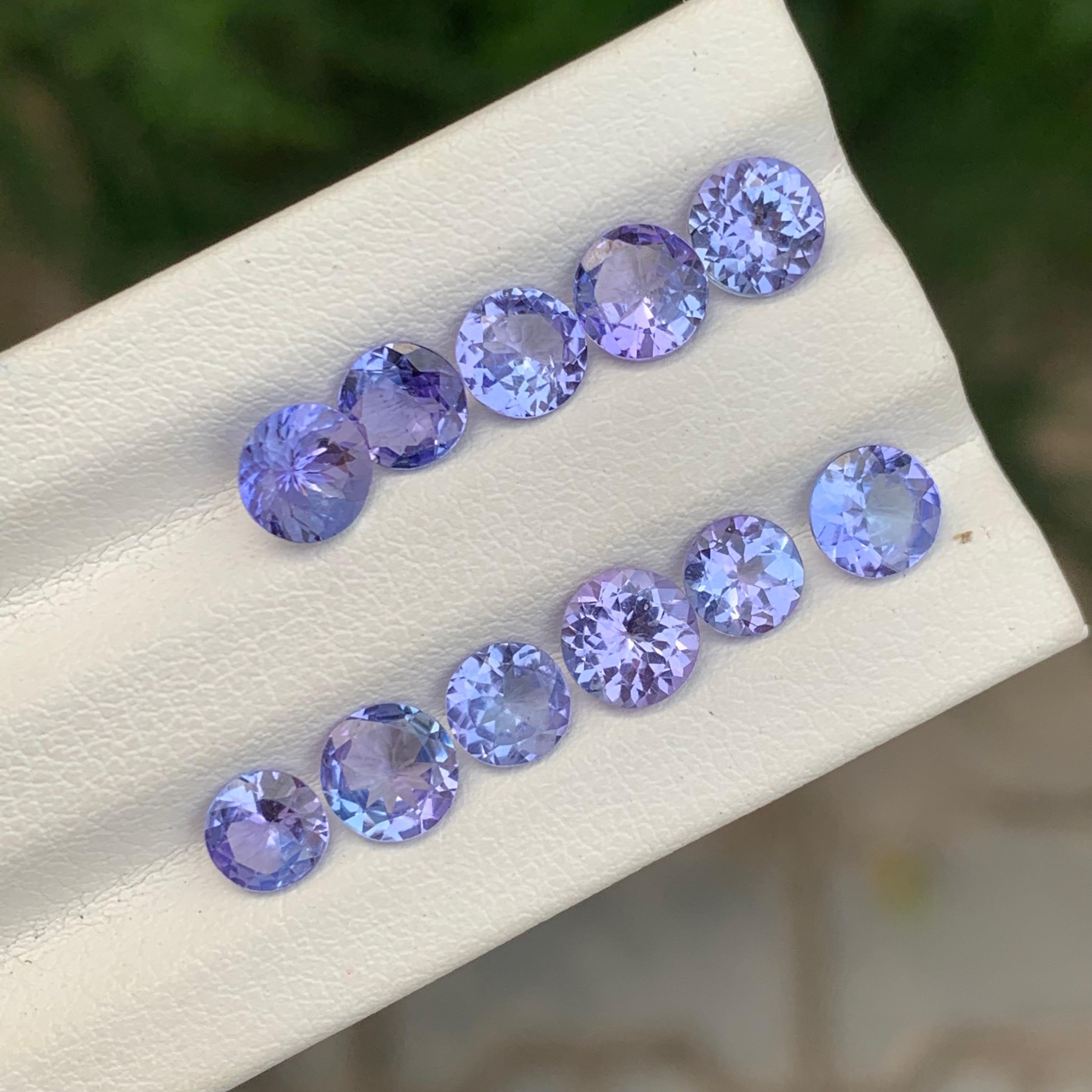Faceted Tanzanite Lot 

Weight: 5.85 Carats
Sizes: 0.50 To 0.70 Carats 
Shape: Round 
Color: Purple
Certificate: On Demand
.
Hardness. Tanzanite is a slightly soft stone when compared to Amethyst. When measured on the Mohs Scale, its hardness is