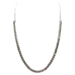 5,85 Carati Mini Diamante Collana Tennis Catena Oro Bianco 14 Carati 18''