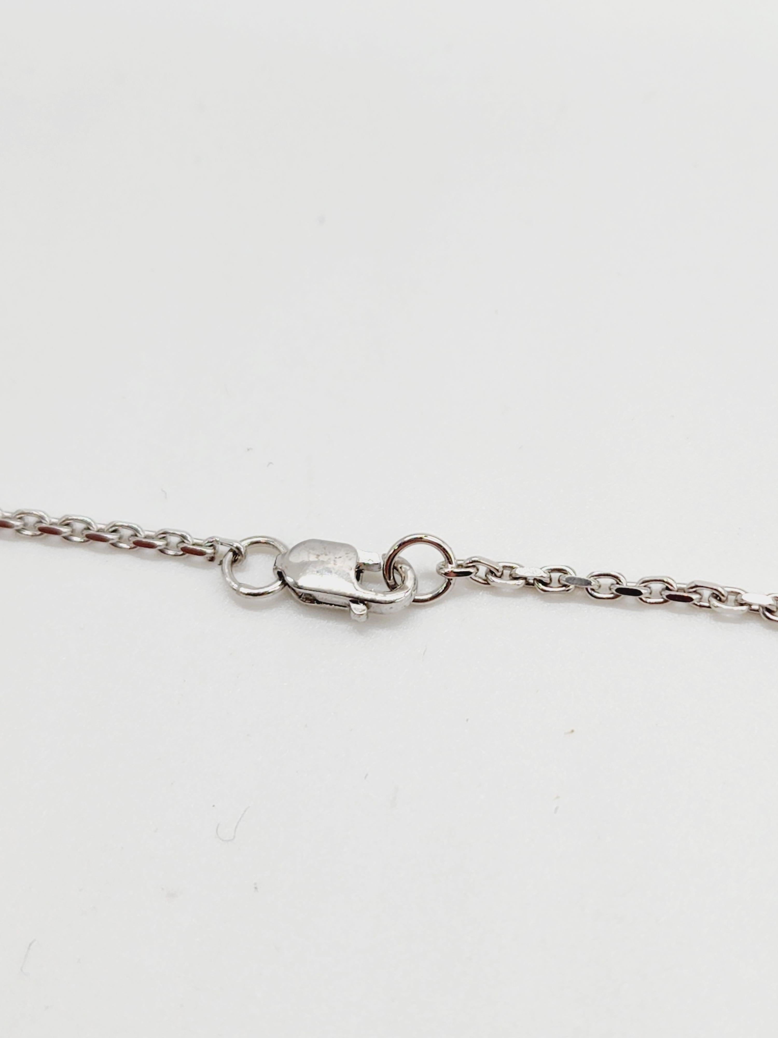 Round Cut 5.85 Carats Mini Diamond Tennis Necklace Chain 14 Karat White Gold 18'' For Sale