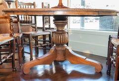 Large Dutch Colonial Teak Pedestal Dining Table, circa 1910