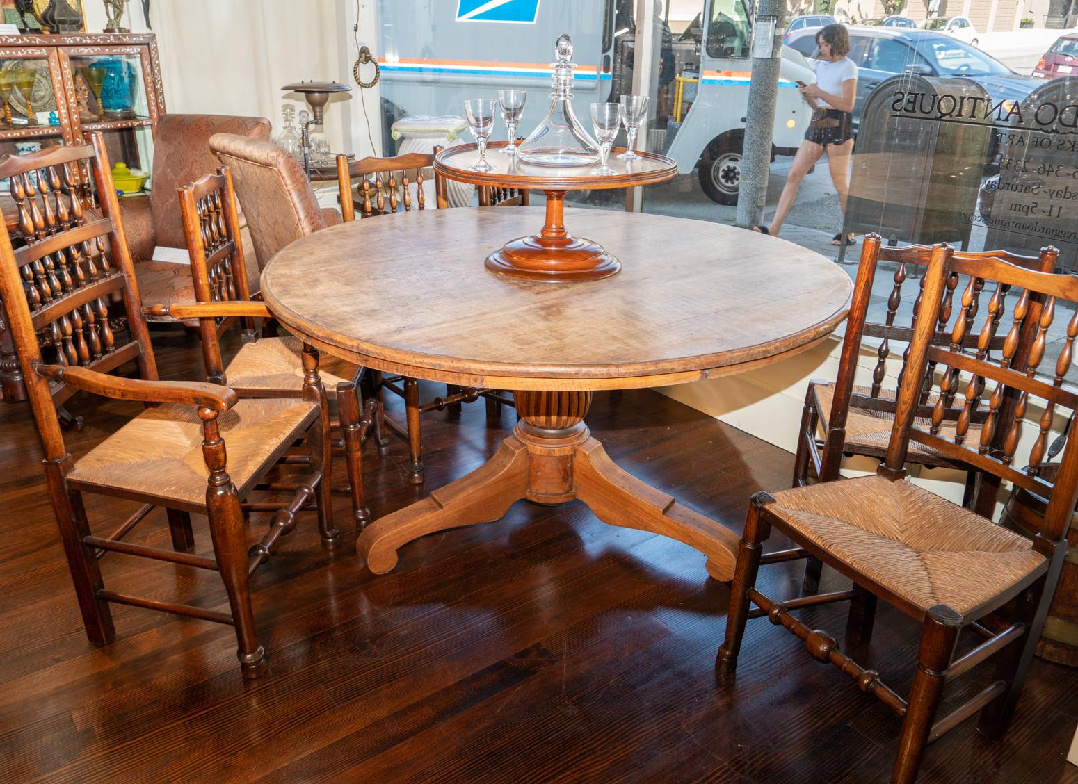 Indonesian Large Dutch Colonial Teak Pedestal Dining Table, circa 1910