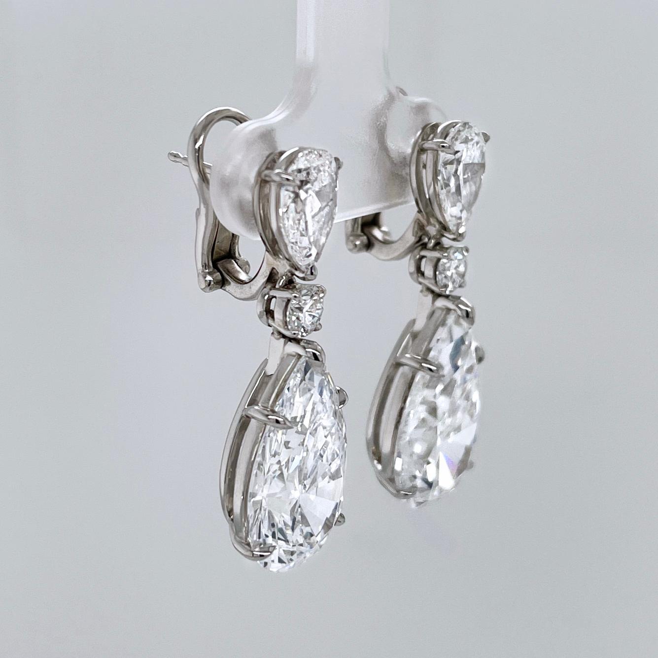 Contemporary 5.85 PS D IF & 6.43 PS D IF Earrings GIA Certified For Sale