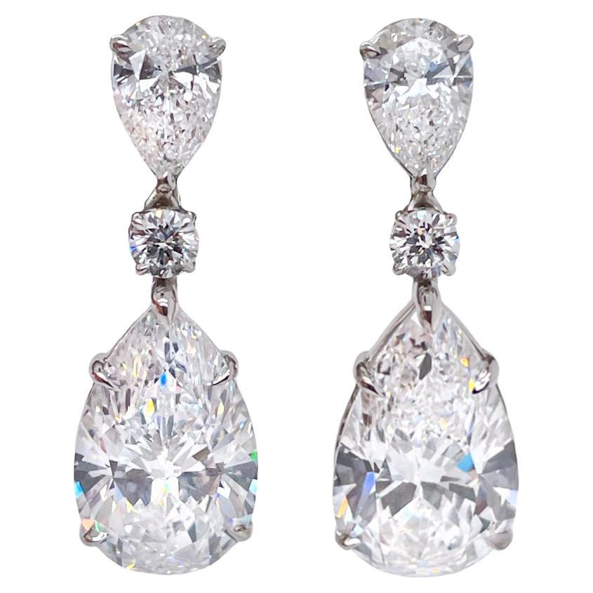 5.85 PS D IF & 6.43 PS D IF Earrings GIA Certified For Sale