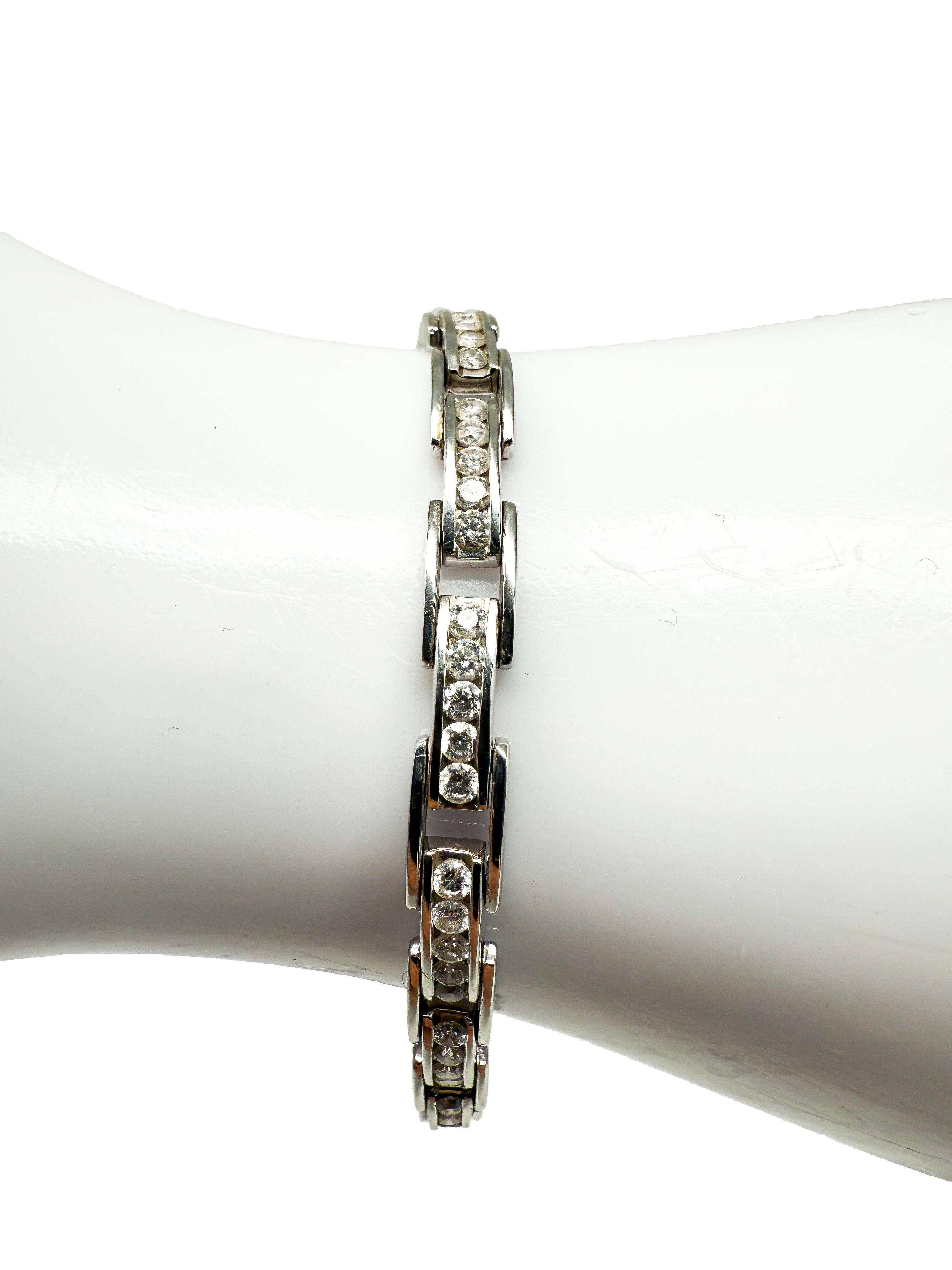 585 pulsera de oro blanco con diamantes en Bueno estado para la venta en Berlin, DE