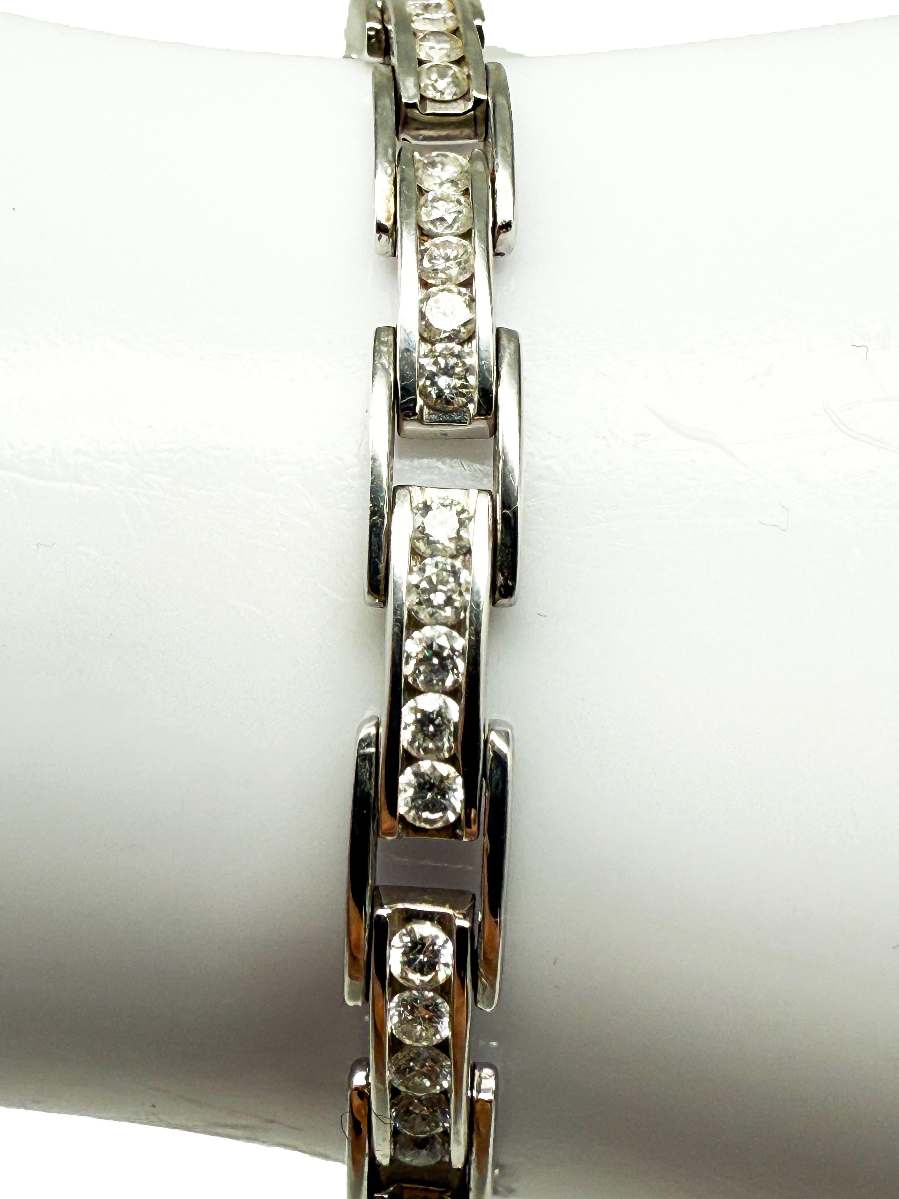 Femenino o masculino 585 pulsera de oro blanco con diamantes en venta