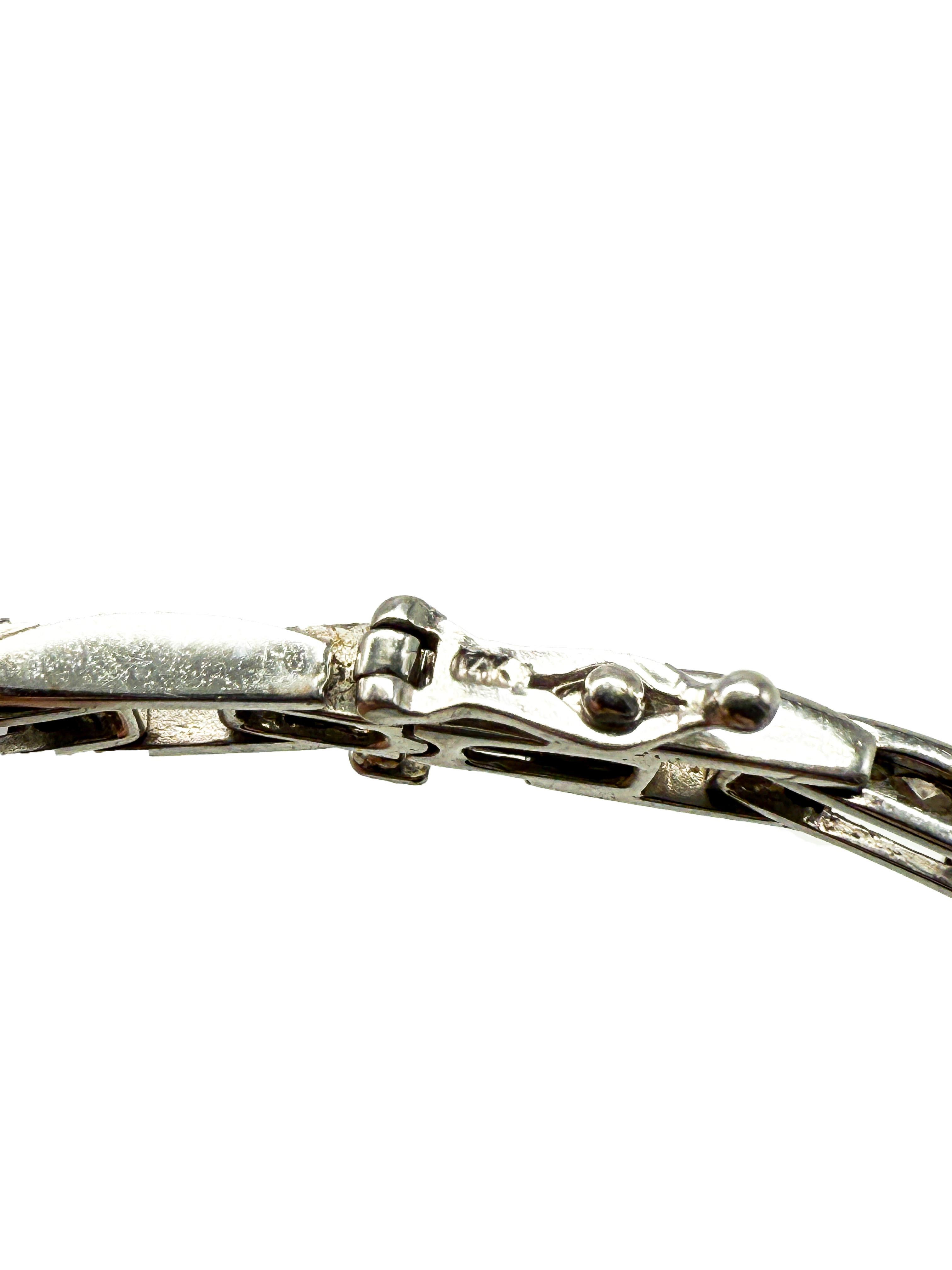 585 pulsera de oro blanco con diamantes en venta 1