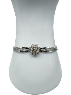585 white gold; bracelet with diamonds