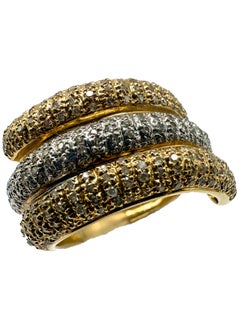 585 Yellow and White Gold Ring with Diamonds