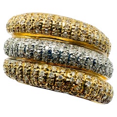 585 Yellow and White Gold Ring with Diamonds