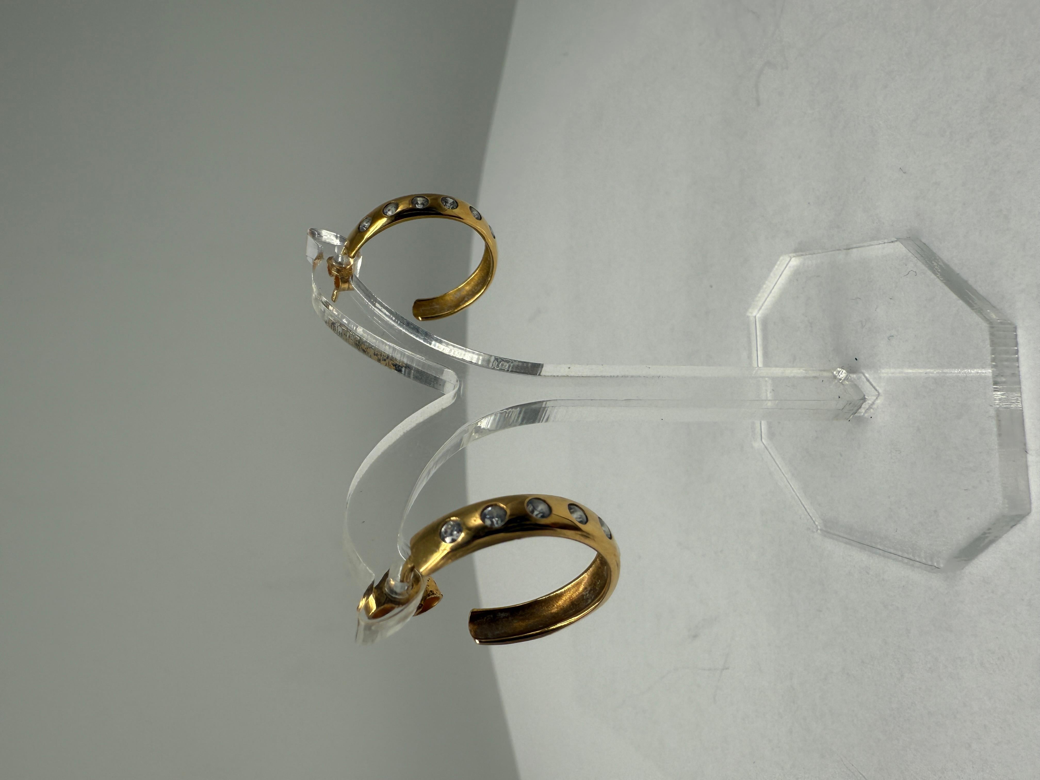Donna 585 Orecchini in oro giallo con diamanti in vendita