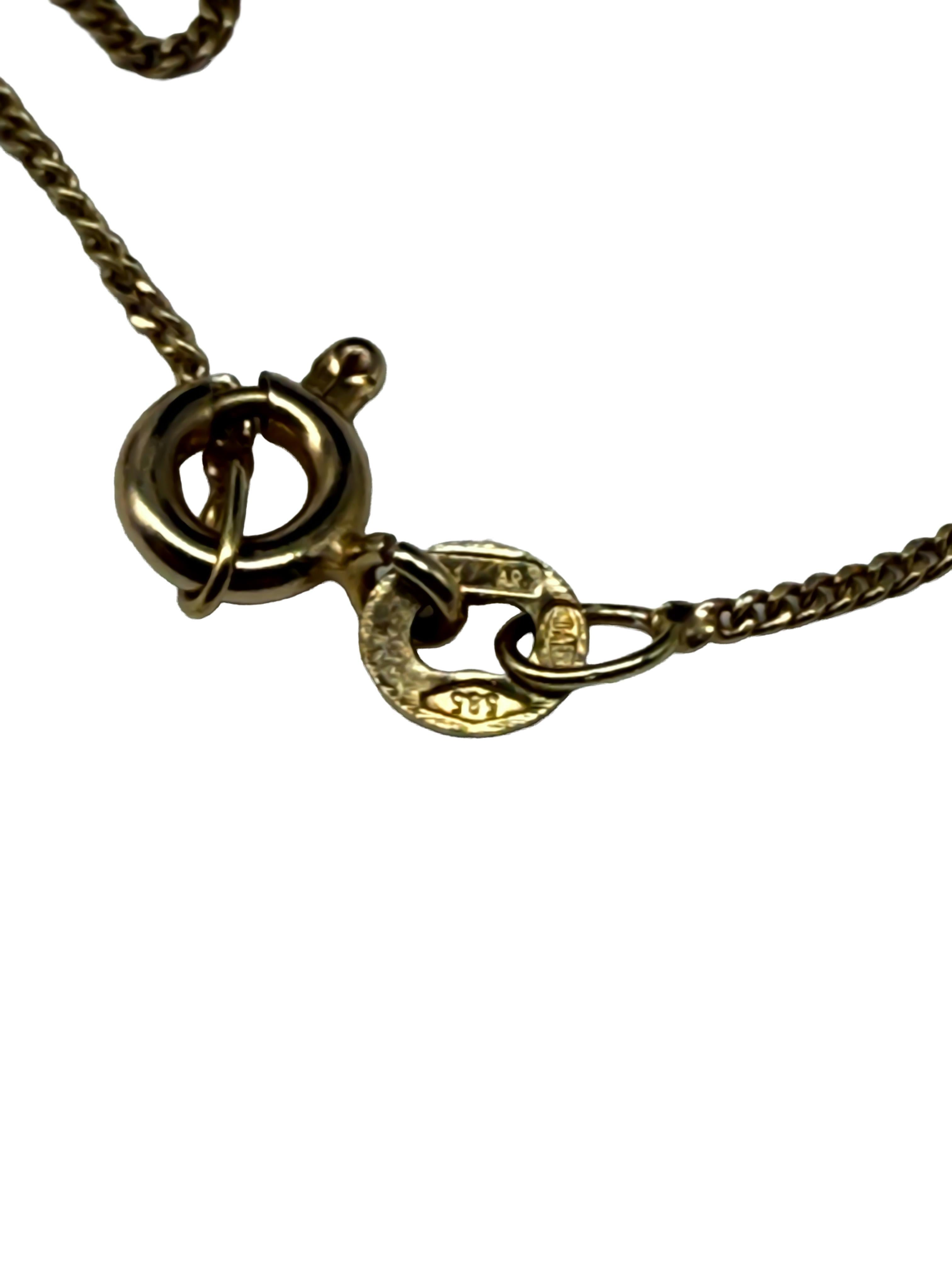 585 Collier en or jaune avec saphir et diamants Bon état - En vente à Berlin, DE