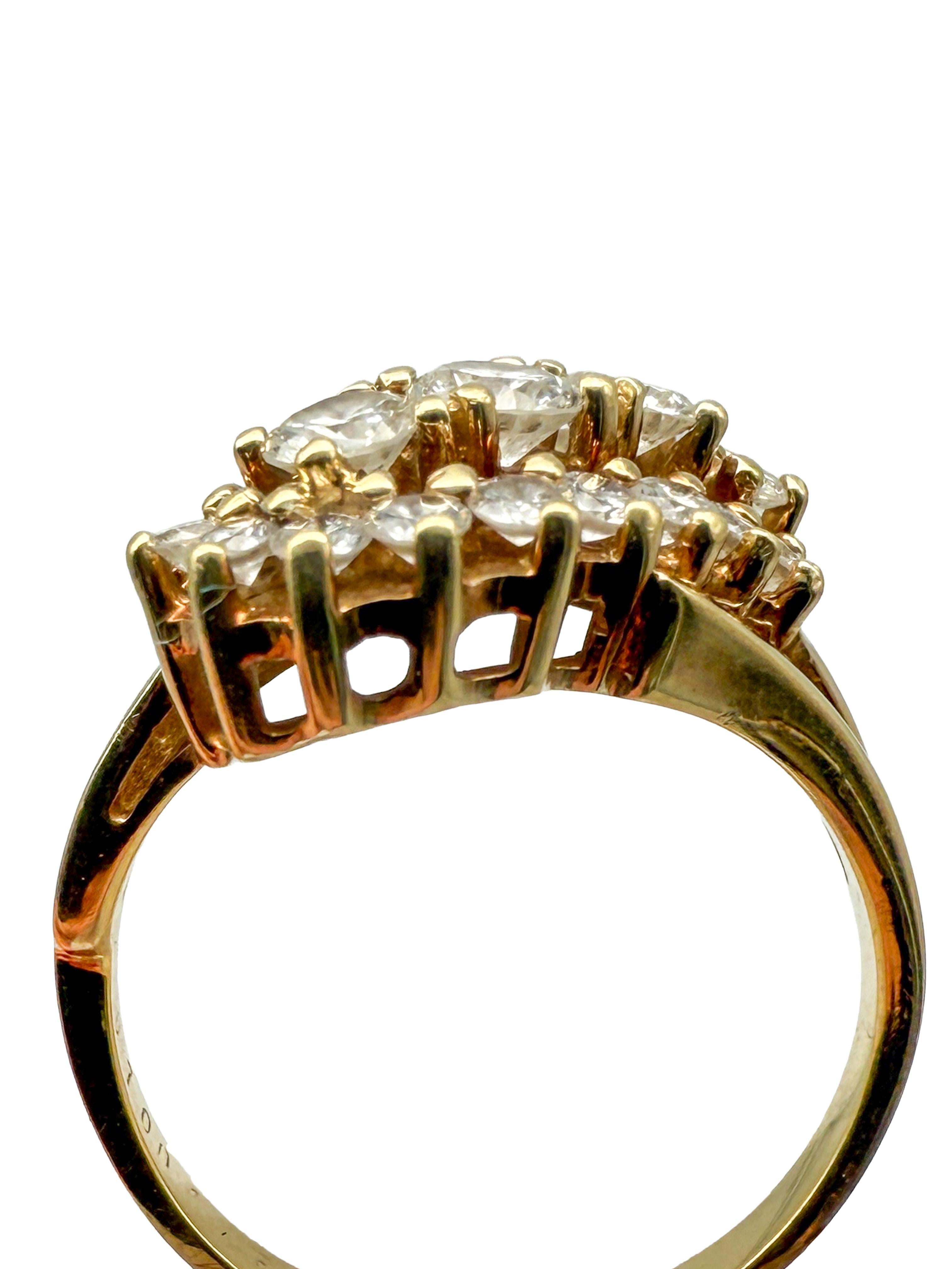 585 anello in oro giallo con diamanti In condizioni buone in vendita a Berlin, DE
