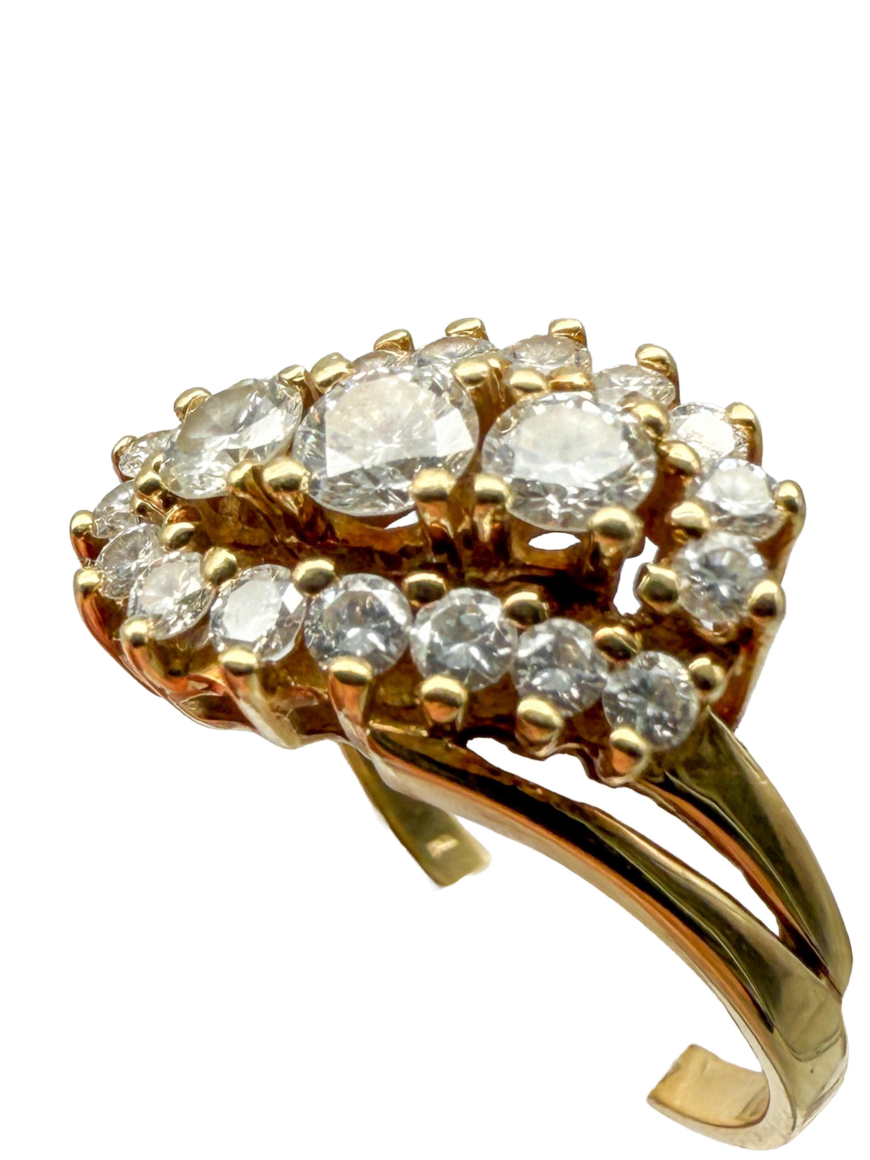 da uomo o donna 585 anello in oro giallo con diamanti in vendita