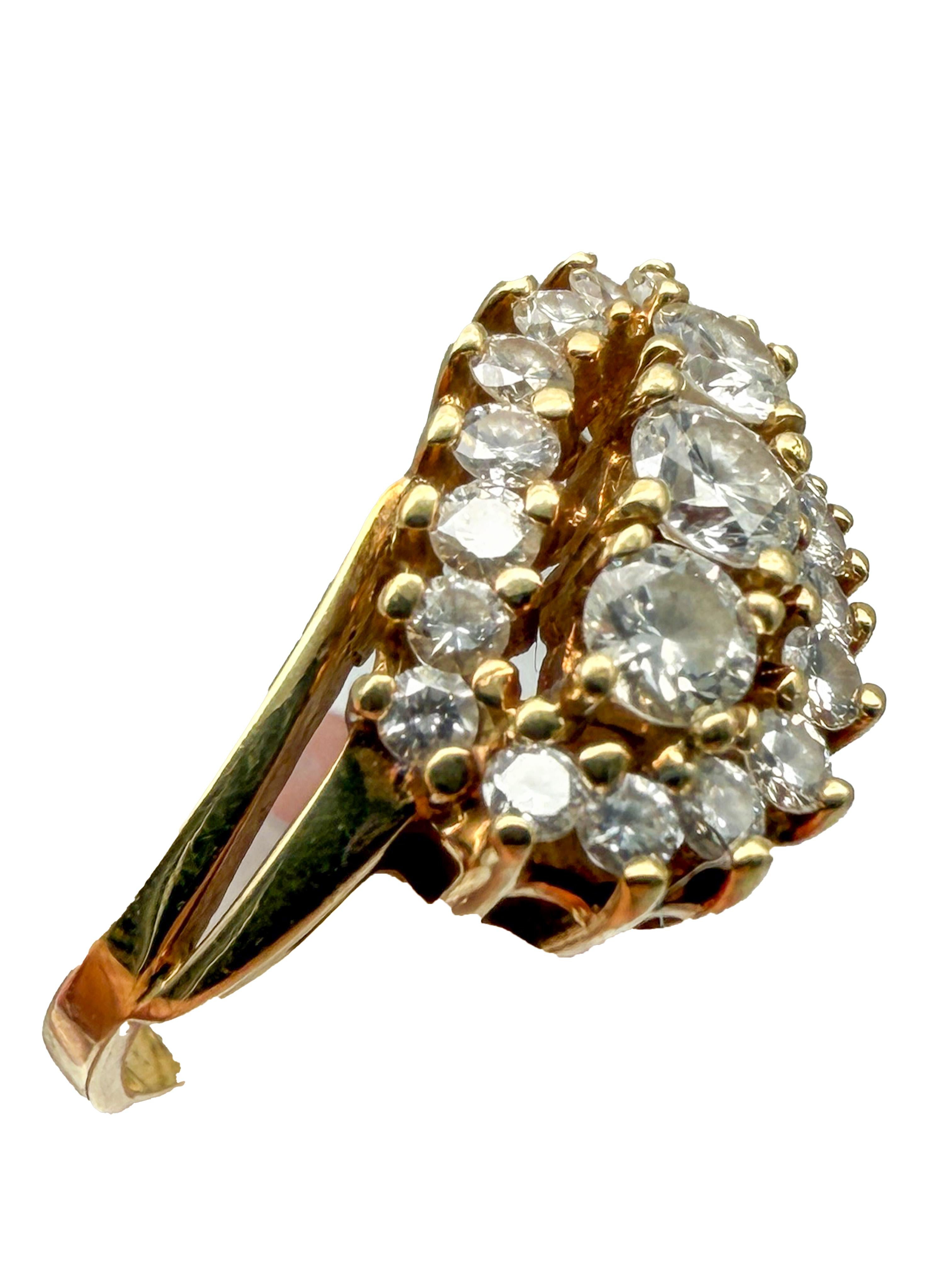 585 anello in oro giallo con diamanti in vendita 1