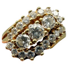 585 Bague en or jaune avec diamants