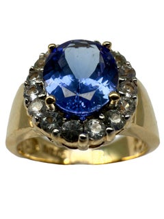 585 Yellow Gold Ring with Tanzanite and Diamonds
