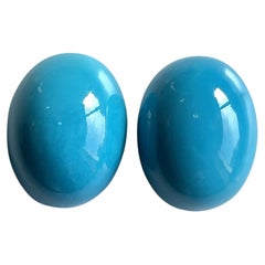 58.55 Carats Turquoise Arizona Cabochons 2 Pieces Paire Pour Bijoux Gemmes Naturelles