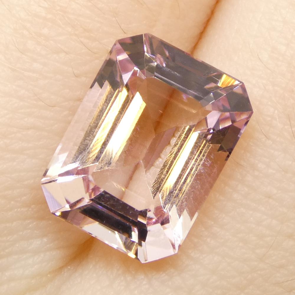 5.85ct Octagonal/Emerald Cut Orangy Pink Morganite For Sale 8
