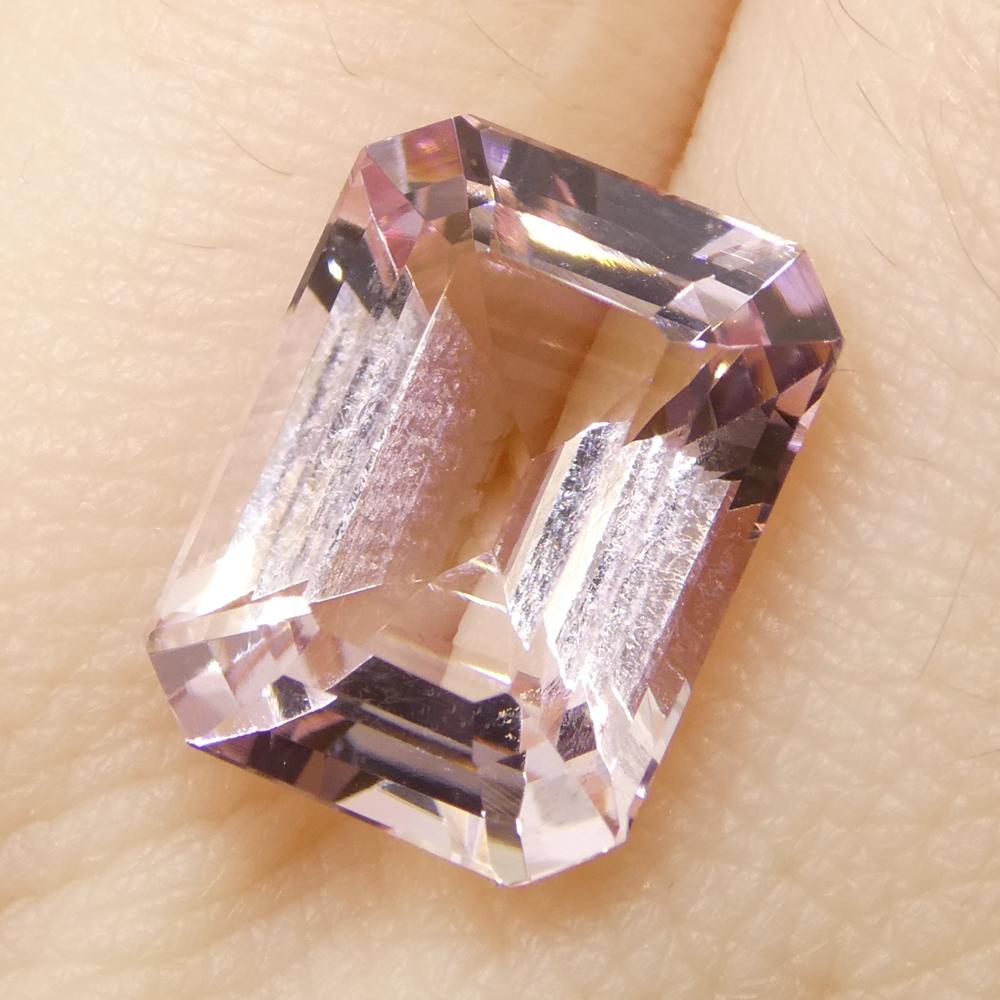 5.85ct Octagonal/Emerald Cut Orangy Pink Morganite For Sale 9