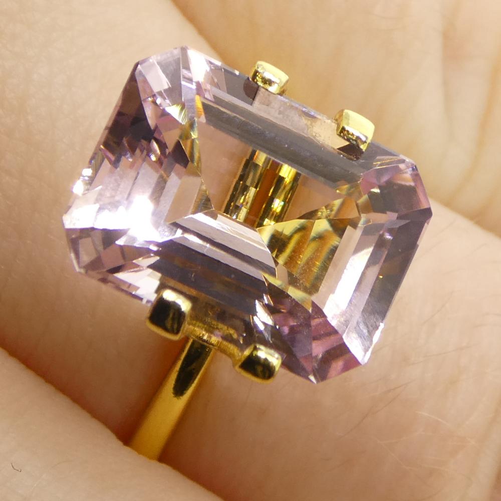 5.85ct Octagonal/Emerald Cut Orangy Pink Morganite For Sale 10