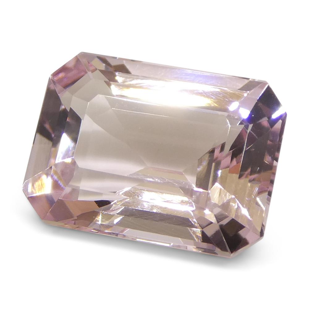 5.85ct Octagonal/Emerald Cut Orangy Pink Morganite For Sale 2