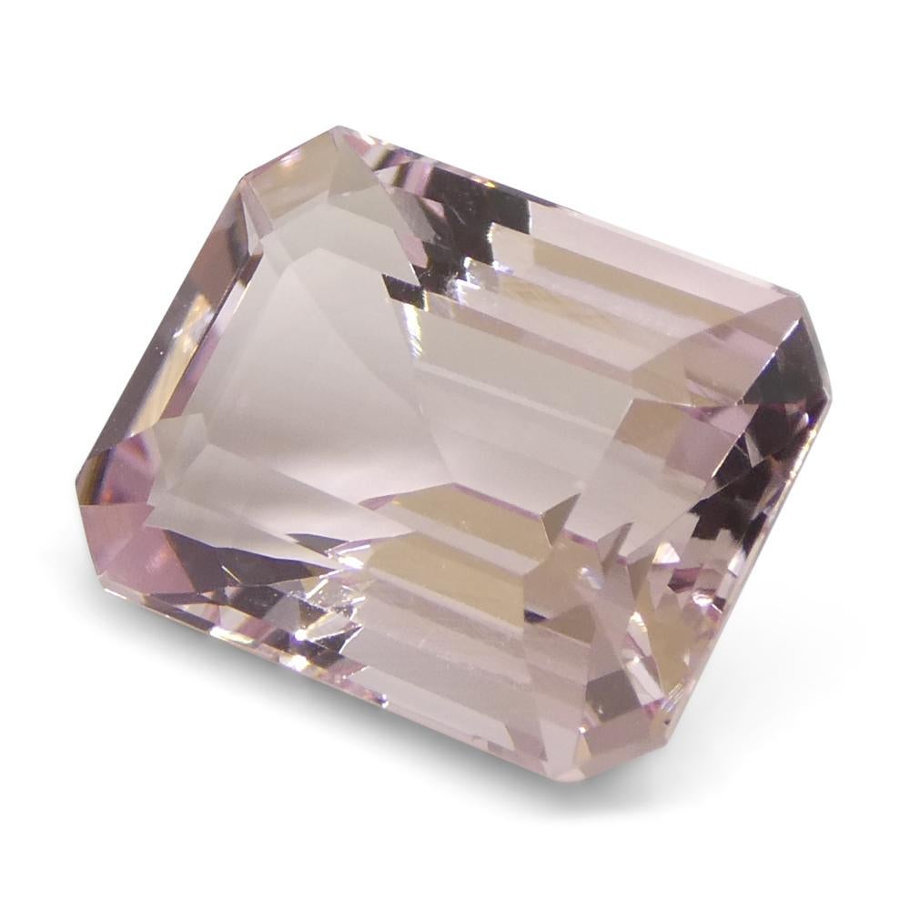 5.85ct Octagonal/Emerald Cut Orangy Pink Morganite For Sale 4