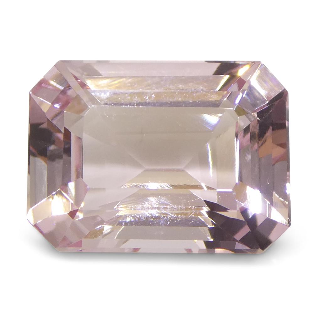 5.85ct Octagonal/Emerald Cut Orangy Pink Morganite For Sale 6