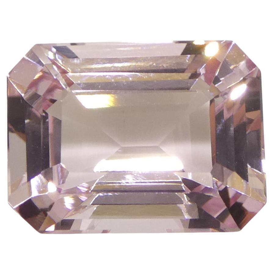 5.85ct Octagonal/Emerald Cut Orangy Pink Morganite