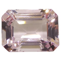 5.85ct Octagonal/Emerald Cut Orangy Pink Morganite