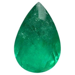 Pierre de naissance de mai de 5,86 carats 15x10 riche émeraude colombienne verte taillée en poire