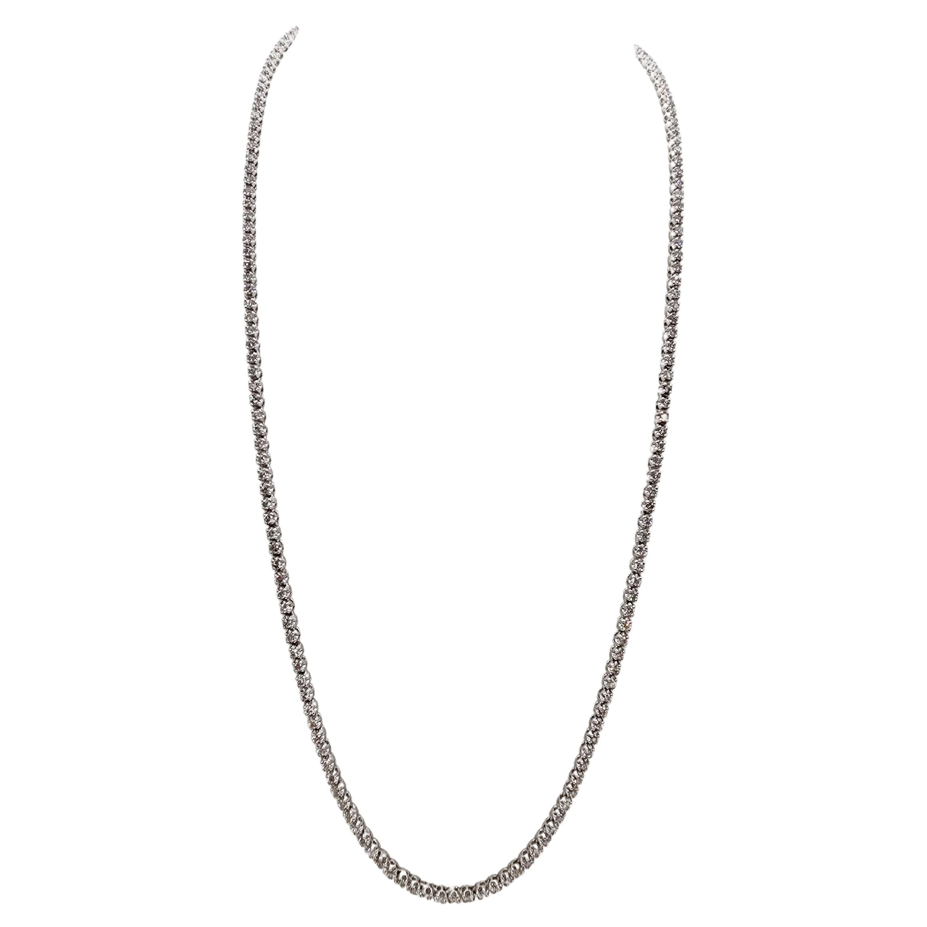 5.86 Carat Natural Diamond Buttercup Necklace 14 Karat White Gold For Sale