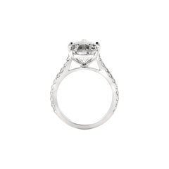 5.86 Carat Pear Diamond Ring Brilliant White 18K Gold Refined Grandeur