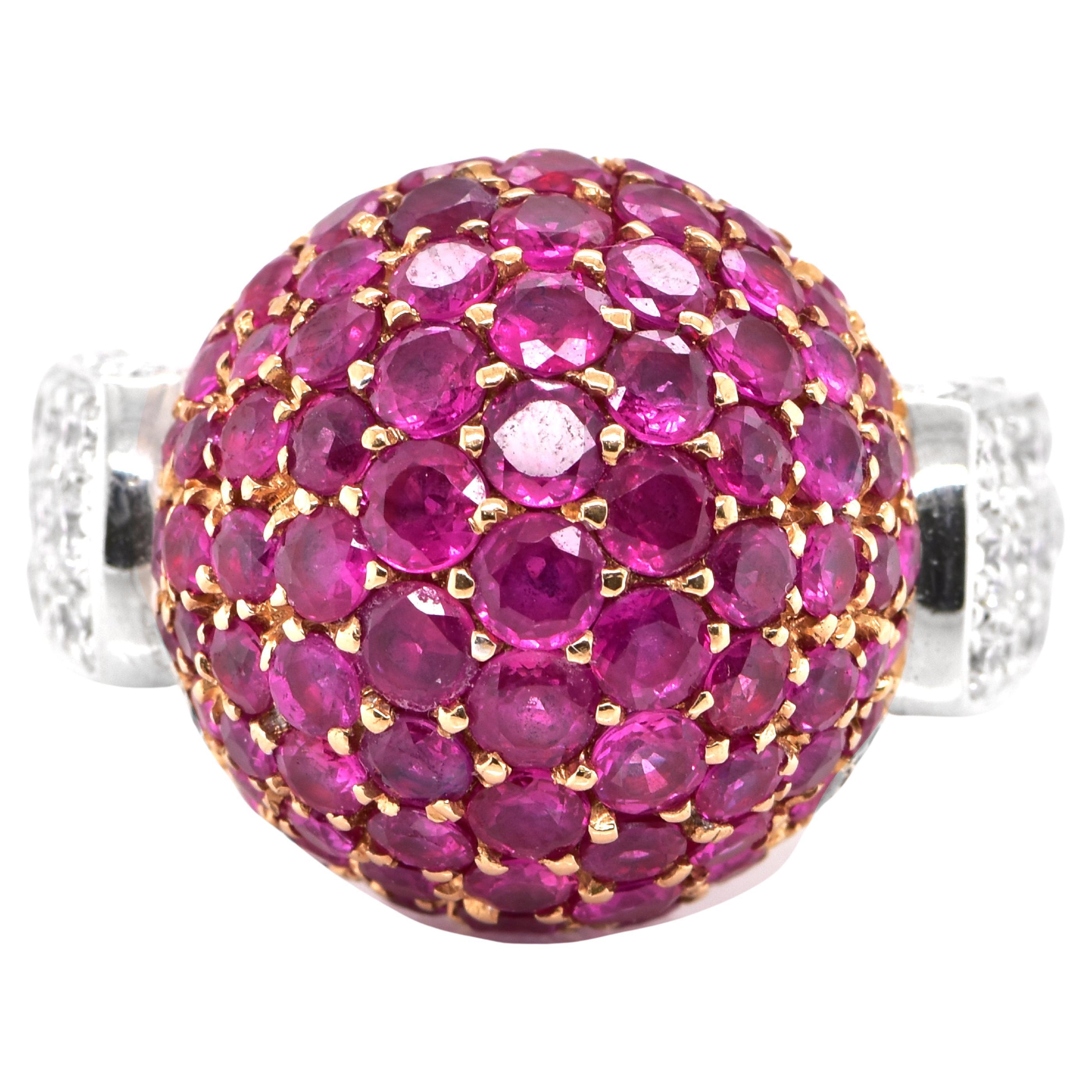 5.86 Carat Ruby and Diamond Cocktail Ring Made in 18 Karat Gold For Sale