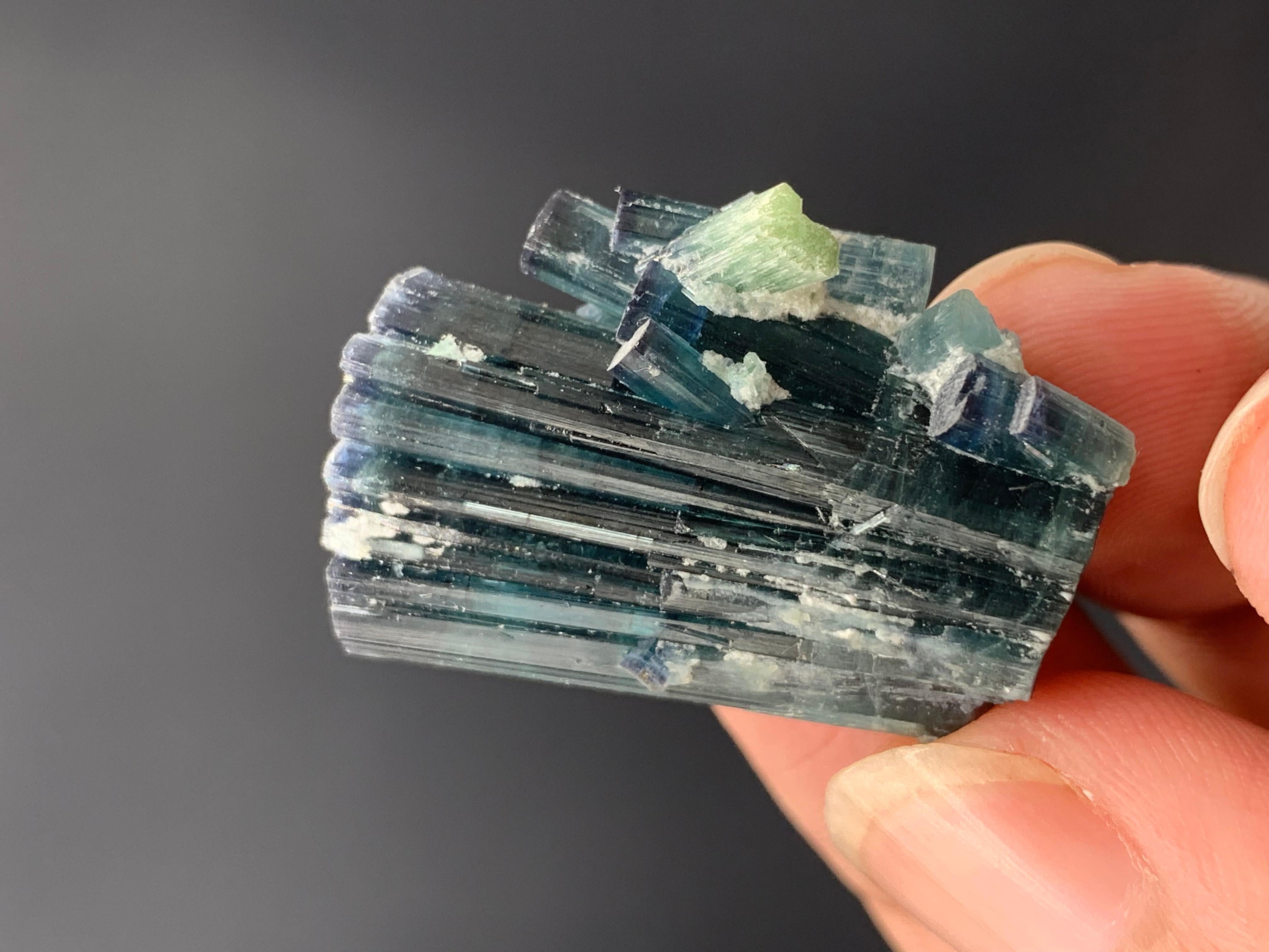 58.60 Carat Gorgeous Indicolite Blue Color Tourmaline Cluster From Afghanistan  For Sale 2