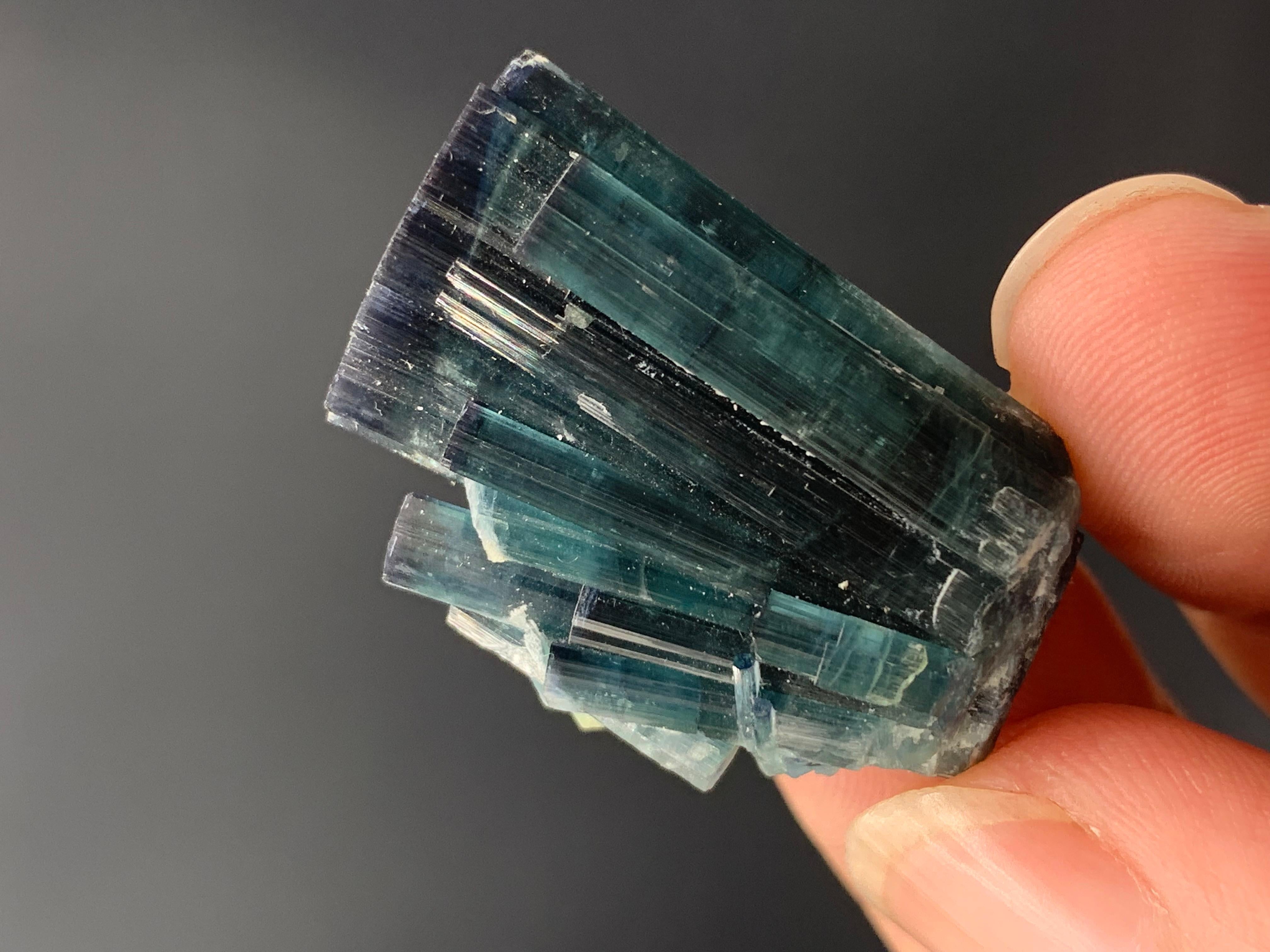 58.60 Carat Gorgeous Indicolite Blue Color Tourmaline Cluster From Afghanistan  For Sale 3