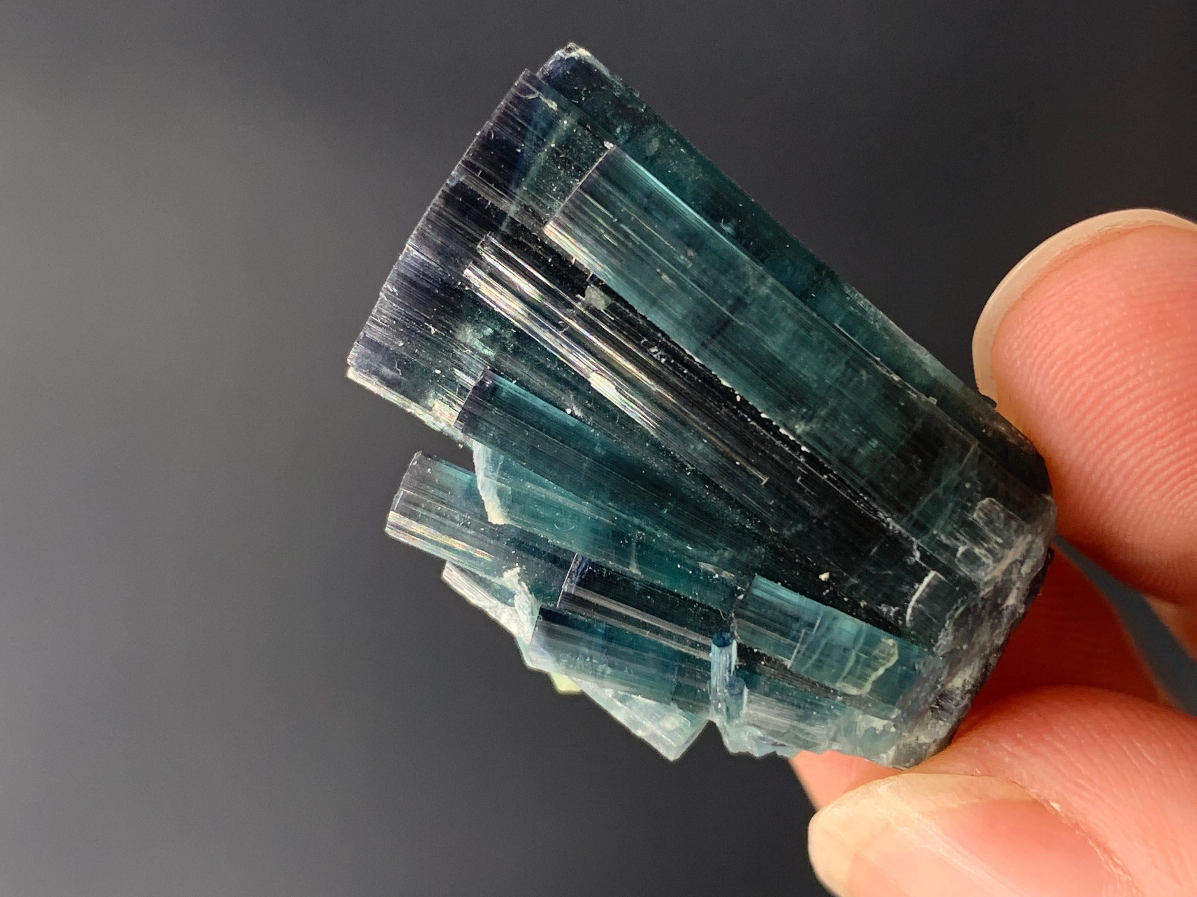 58.60 Carat Gorgeous Indicolite Blue Color Tourmaline Cluster From Afghanistan  For Sale 4