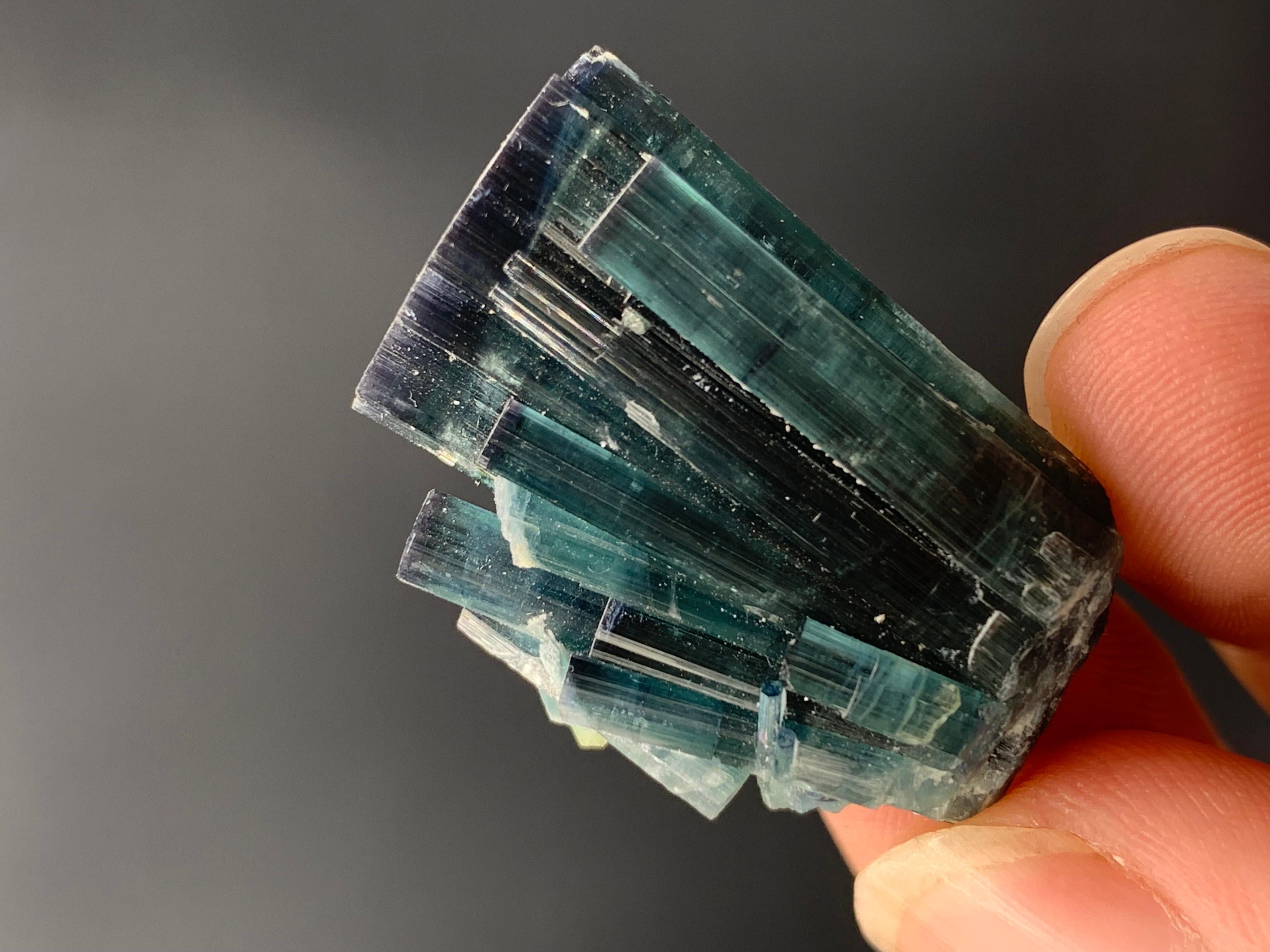 58.60 Carat Gorgeous Indicolite Blue Color Tourmaline Cluster From Afghanistan  For Sale 5