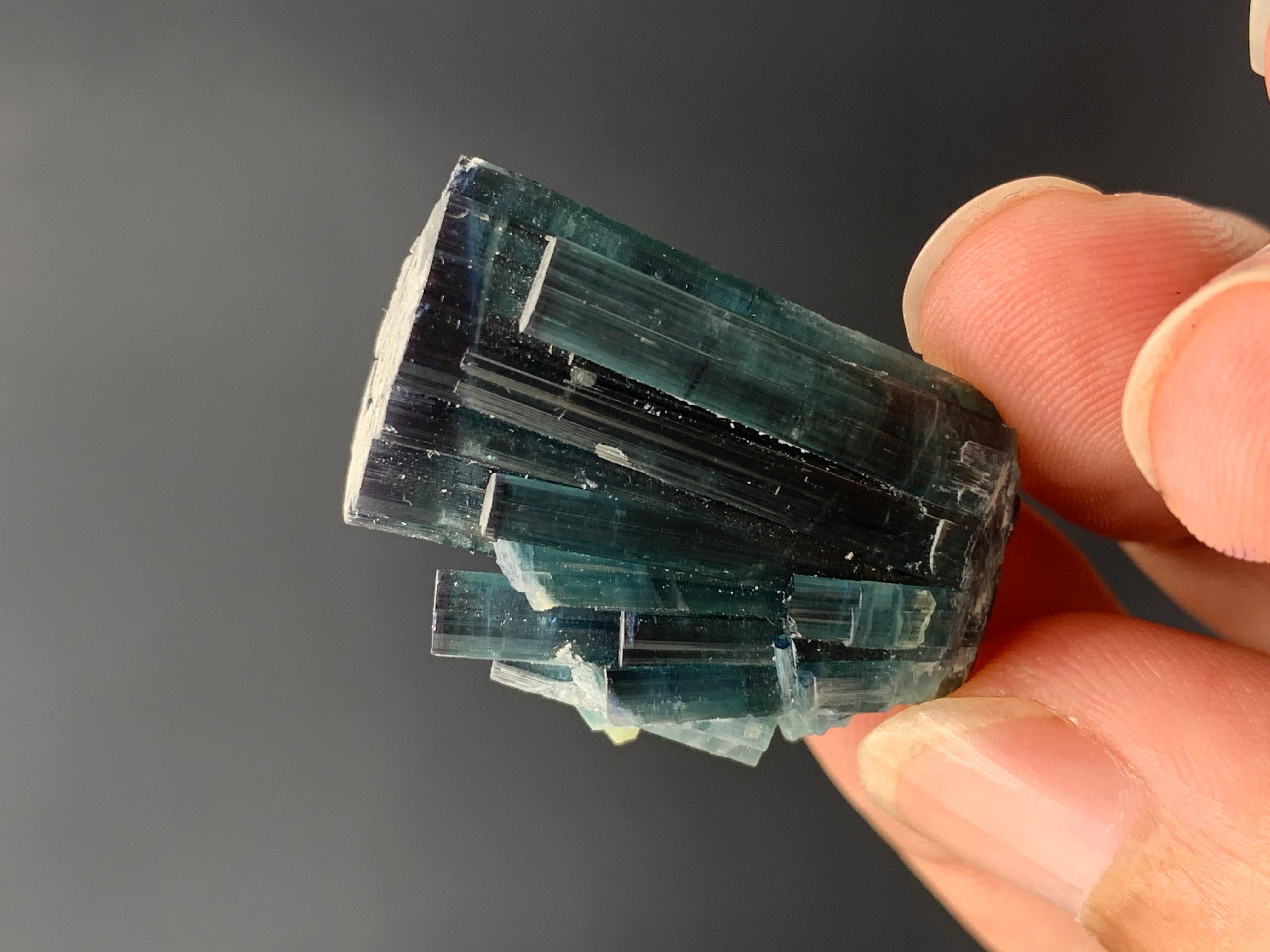 58.60 Carat Gorgeous Indicolite Blue Color Tourmaline Cluster From Afghanistan  For Sale 6