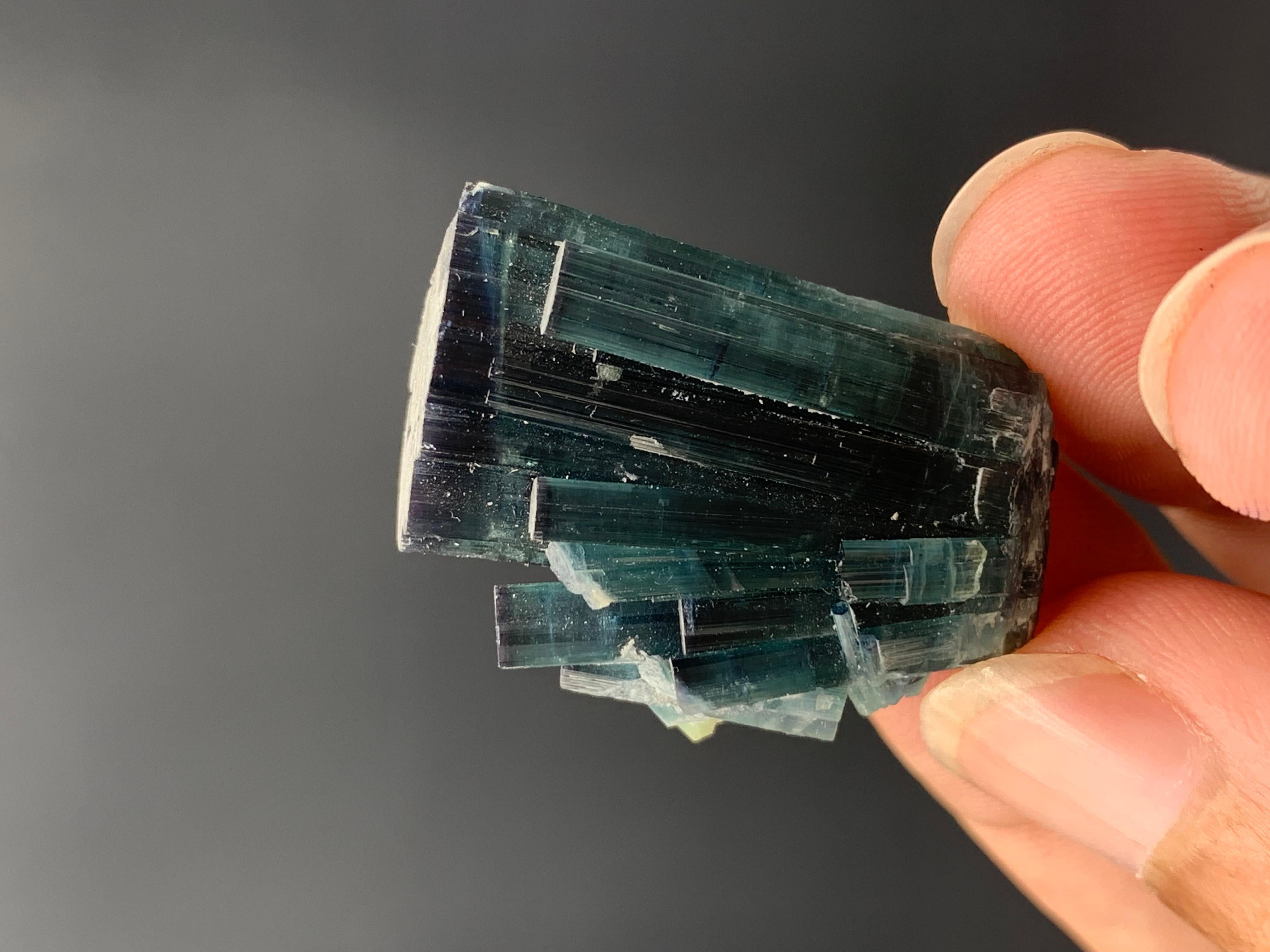 58.60 Carat Gorgeous Indicolite Blue Color Tourmaline Cluster From Afghanistan  For Sale 7