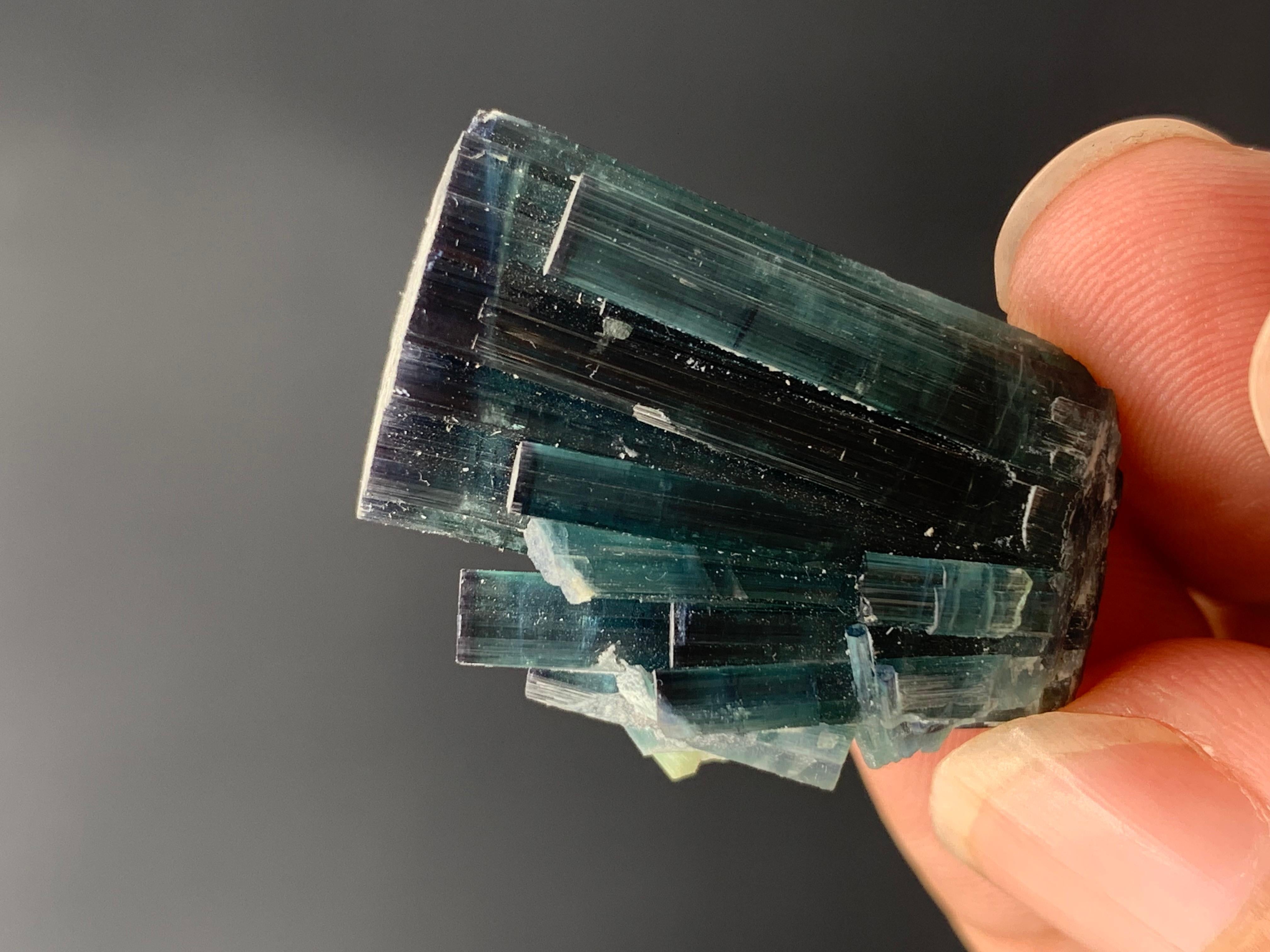 58.60 Carat Gorgeous Indicolite Blue Color Tourmaline Cluster From Afghanistan  For Sale 8